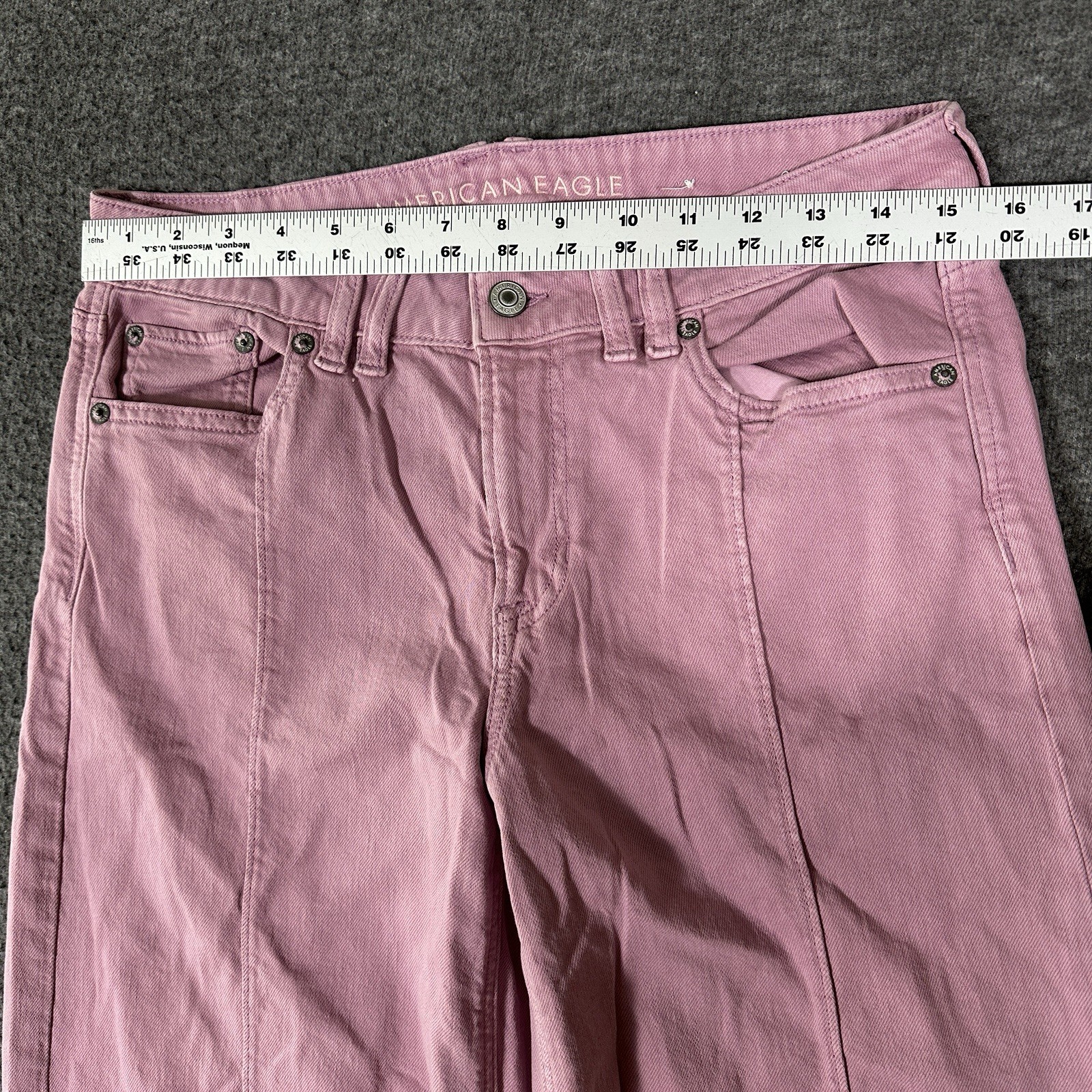 American Eagle Dreamy Drape Strigid Low-Rise Baggy Ultra-Wide Leg Jean Sz 4 Reg