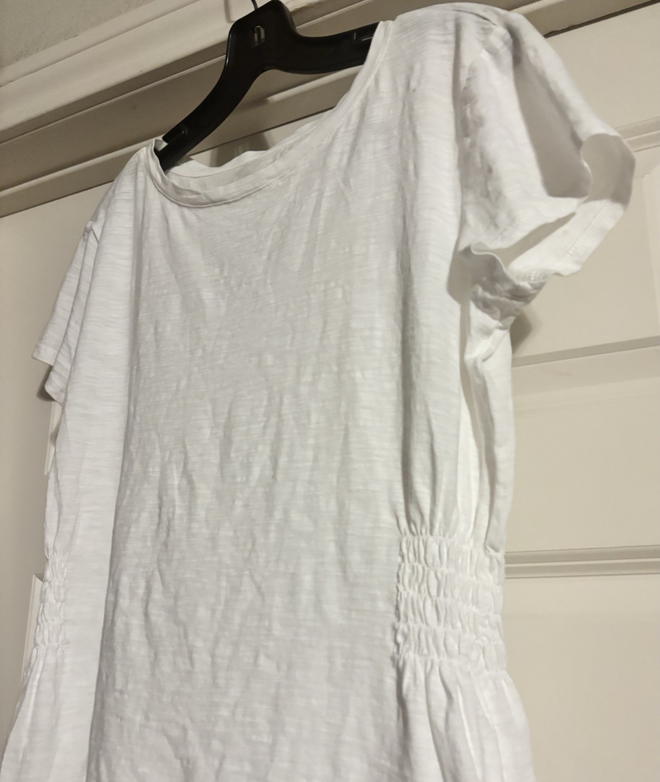 NWT LOFT Scandi Minimal Old Money Shirred Sides Fitted Quiet Luxury Size M