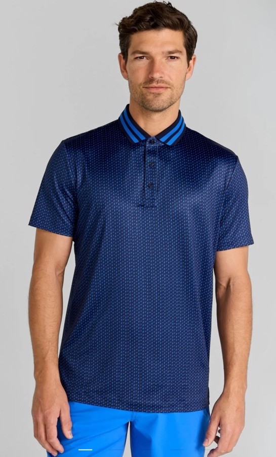 $110 Redvanly Men’s Pascal Golf Performance Polo Shirt-Midnight Navy-Medium -New