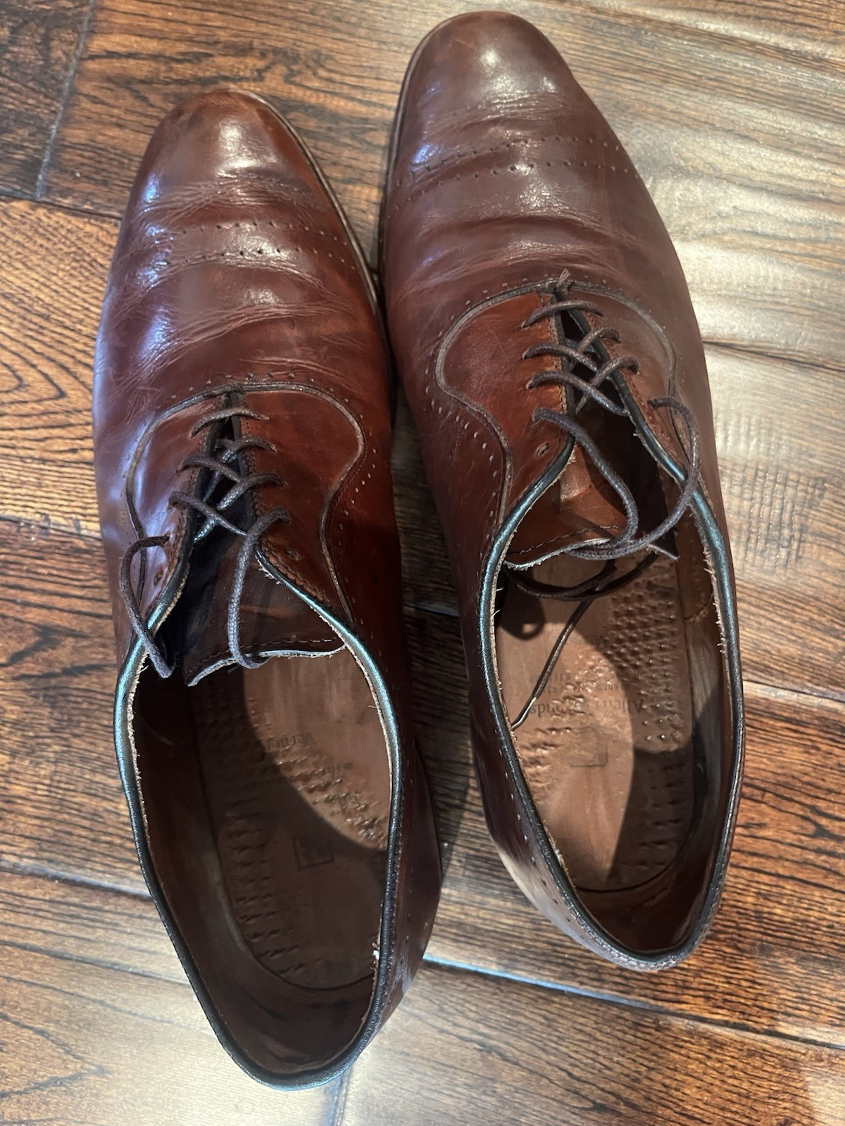 Allen Edmonds Men’s Brown Leather Brogue Oxford Dress Shoes Lace-Up 11.5 W
