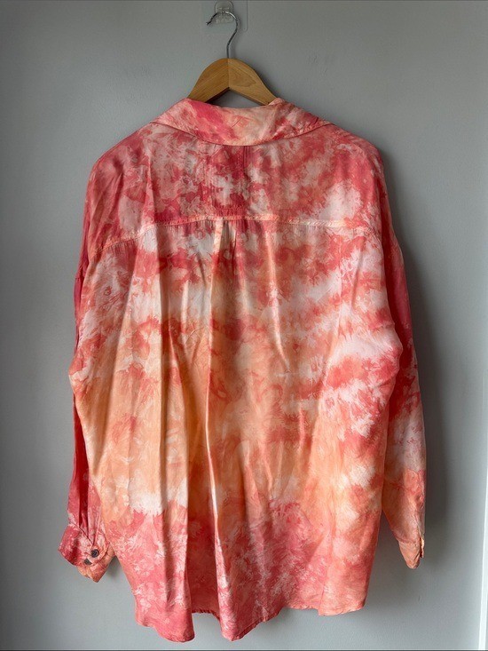 Johnny Was Pete & Greta Boho Tie Dye Oversized Button Down Shirt
