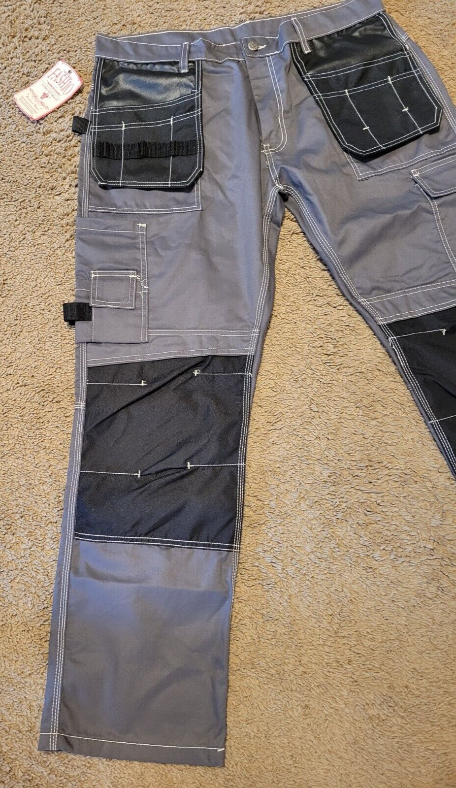 Men’s Construction Pants Utility Carpenter Cordura Knee Reinforced Trousers 38