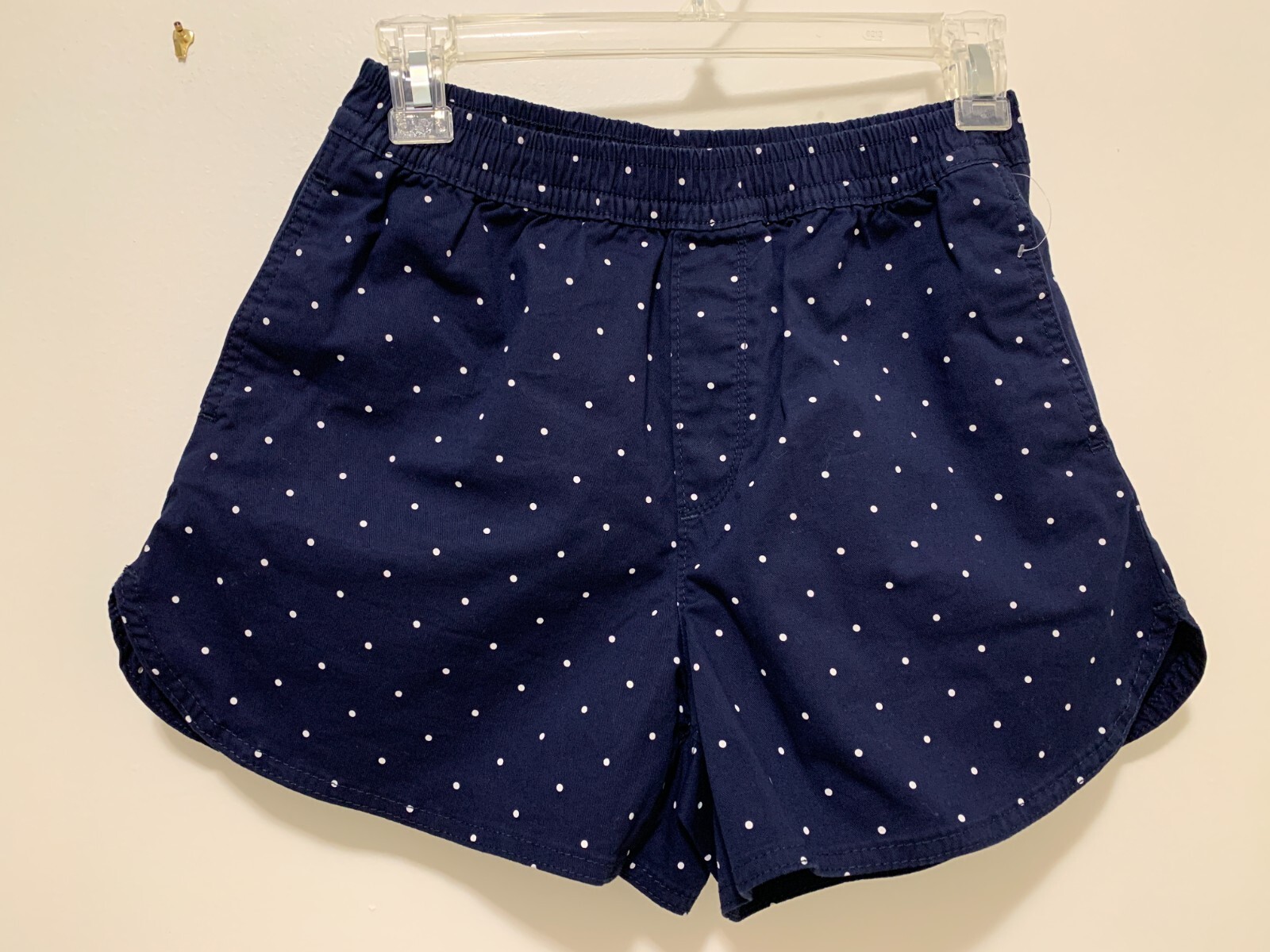 GAP girls navy pull-on shorts, polka dot, size XL, 97% cotton, 3% elastane