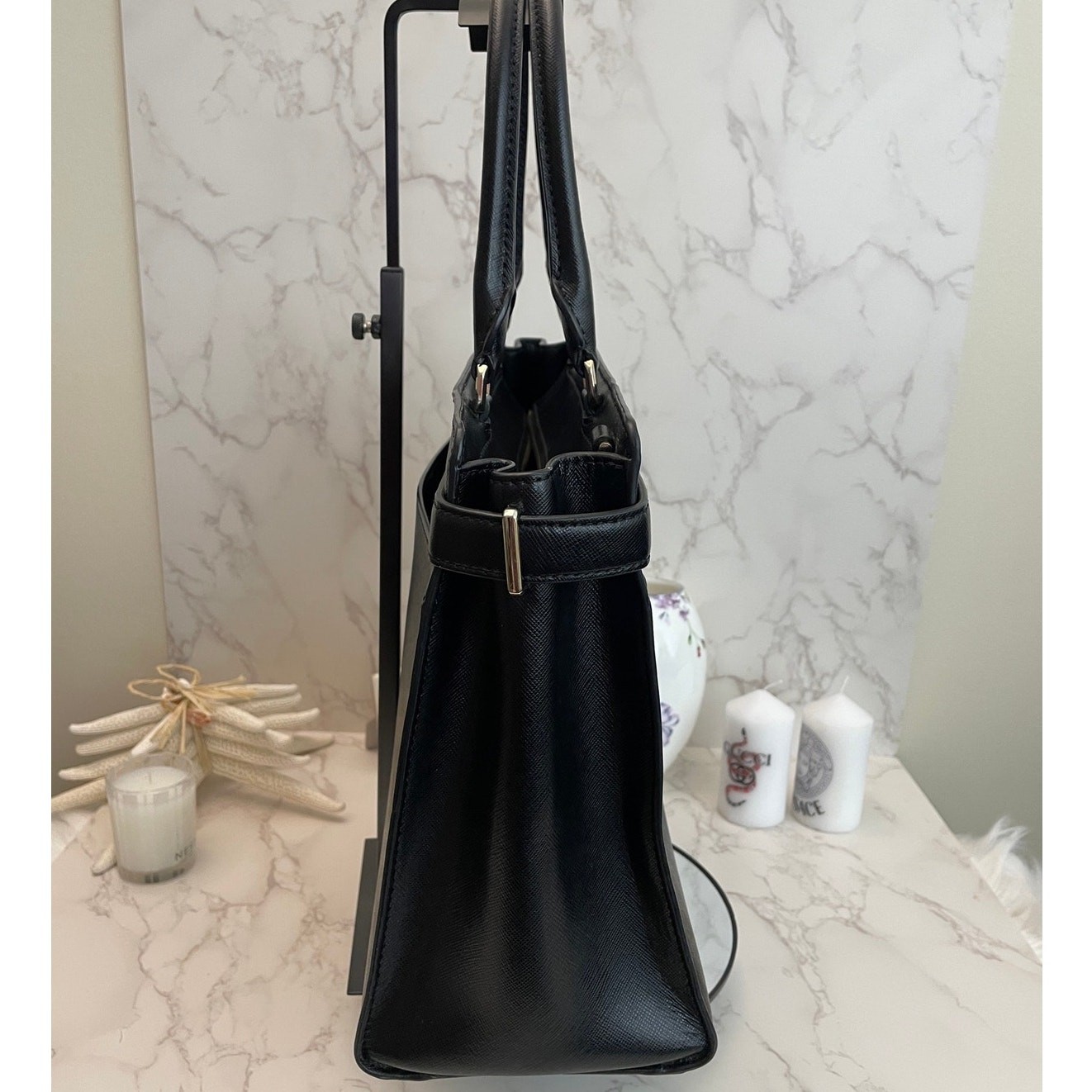 Kate Spade Staci Medium / Large Black Satchel (Saffiano Leather) EUC