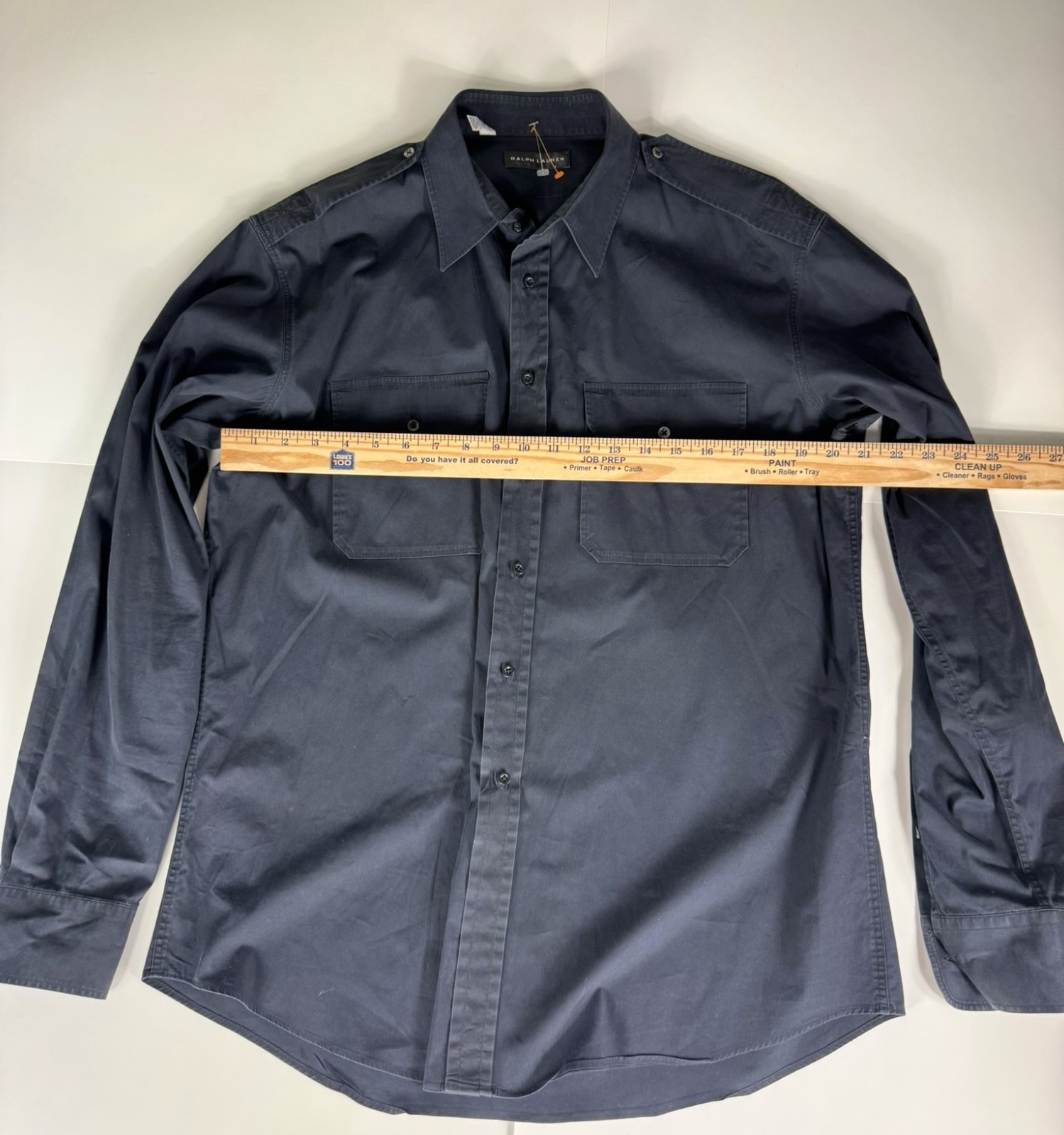 Ralph Lauren Black Label Military Button Down Men’s Dress Shirt Size XL