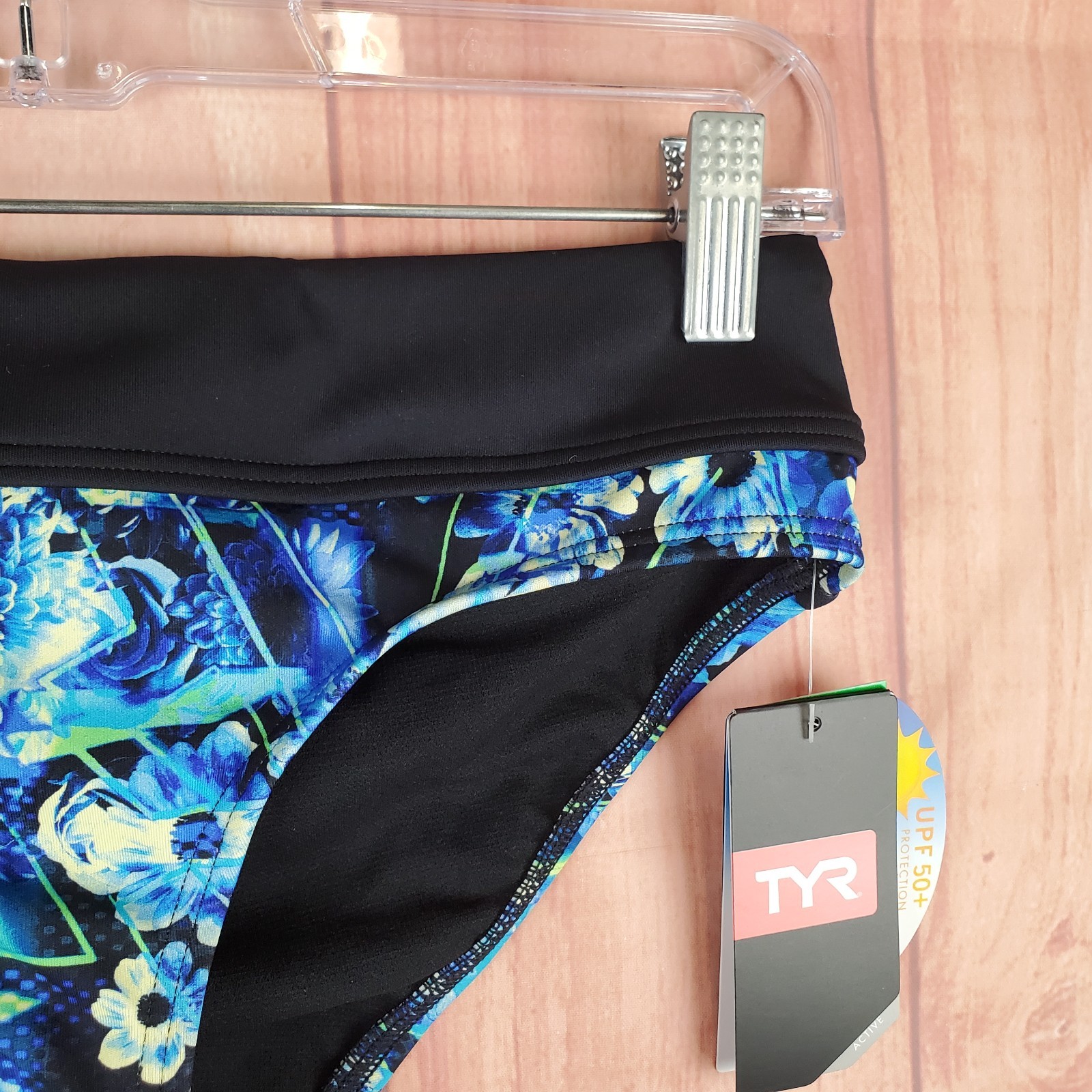 TYR Delphinium Riva Womens Bikini Bottom Sz Medium Green Multi Elastic Waist