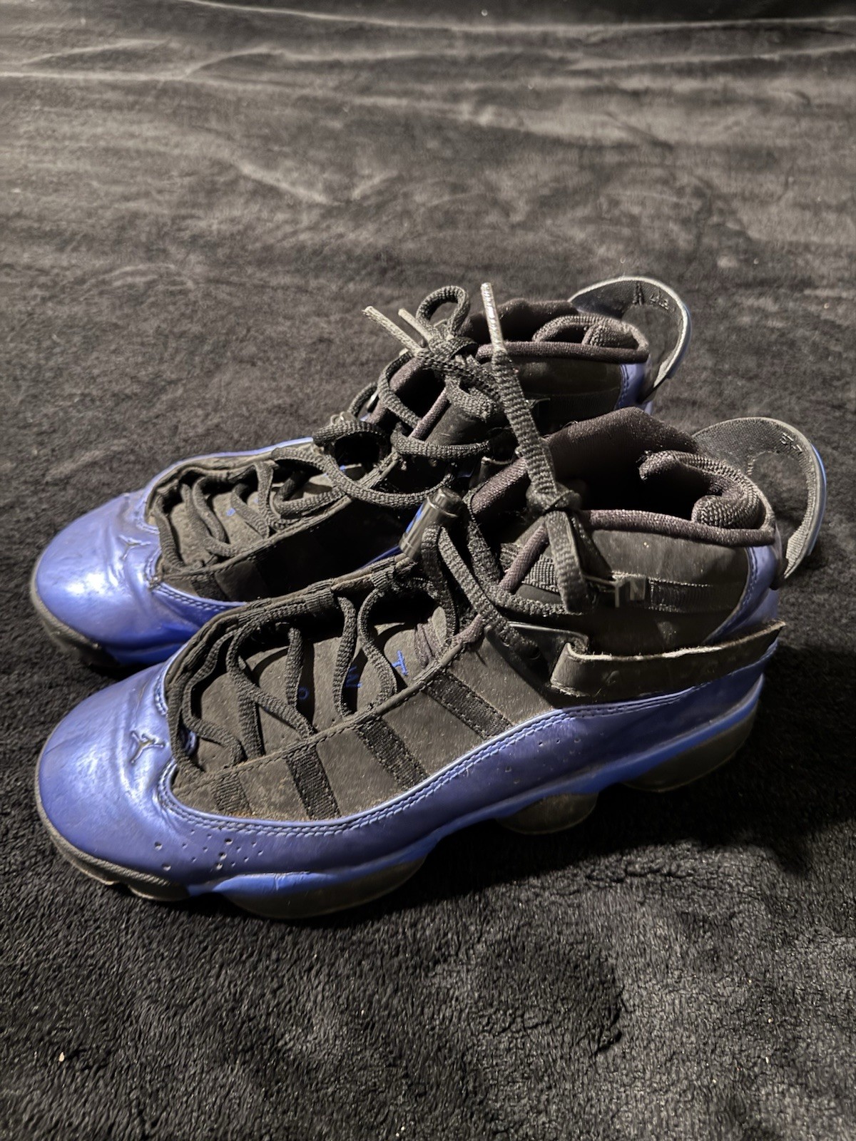 Nike Air Jordan 6 Rings Foamposite 2010 Black Royal RARE 🔥 323419-003 Size 7 Y
