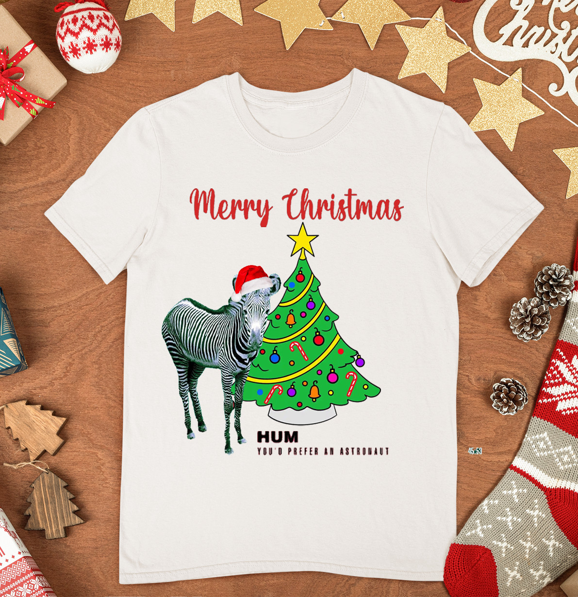 HUM You’d Prefer An Astronaut Merry Christmas Funny White All Size Shirt OB58
