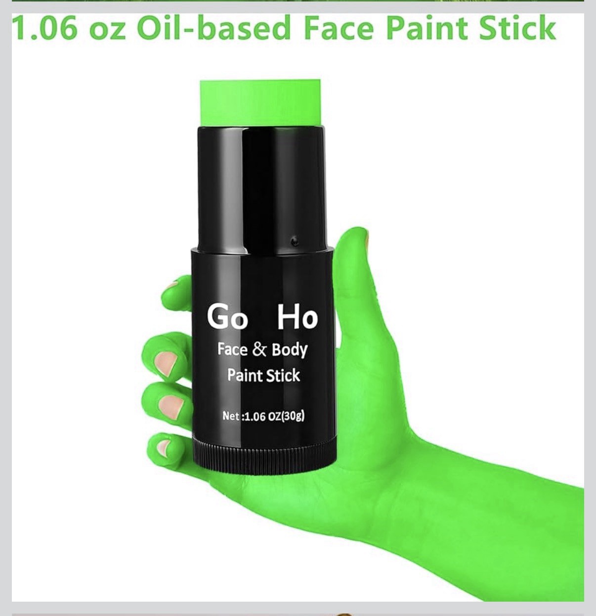 Goho Body Paint Cream-Blendable Amazon Green Face Paint Stick (1.06 Oz)