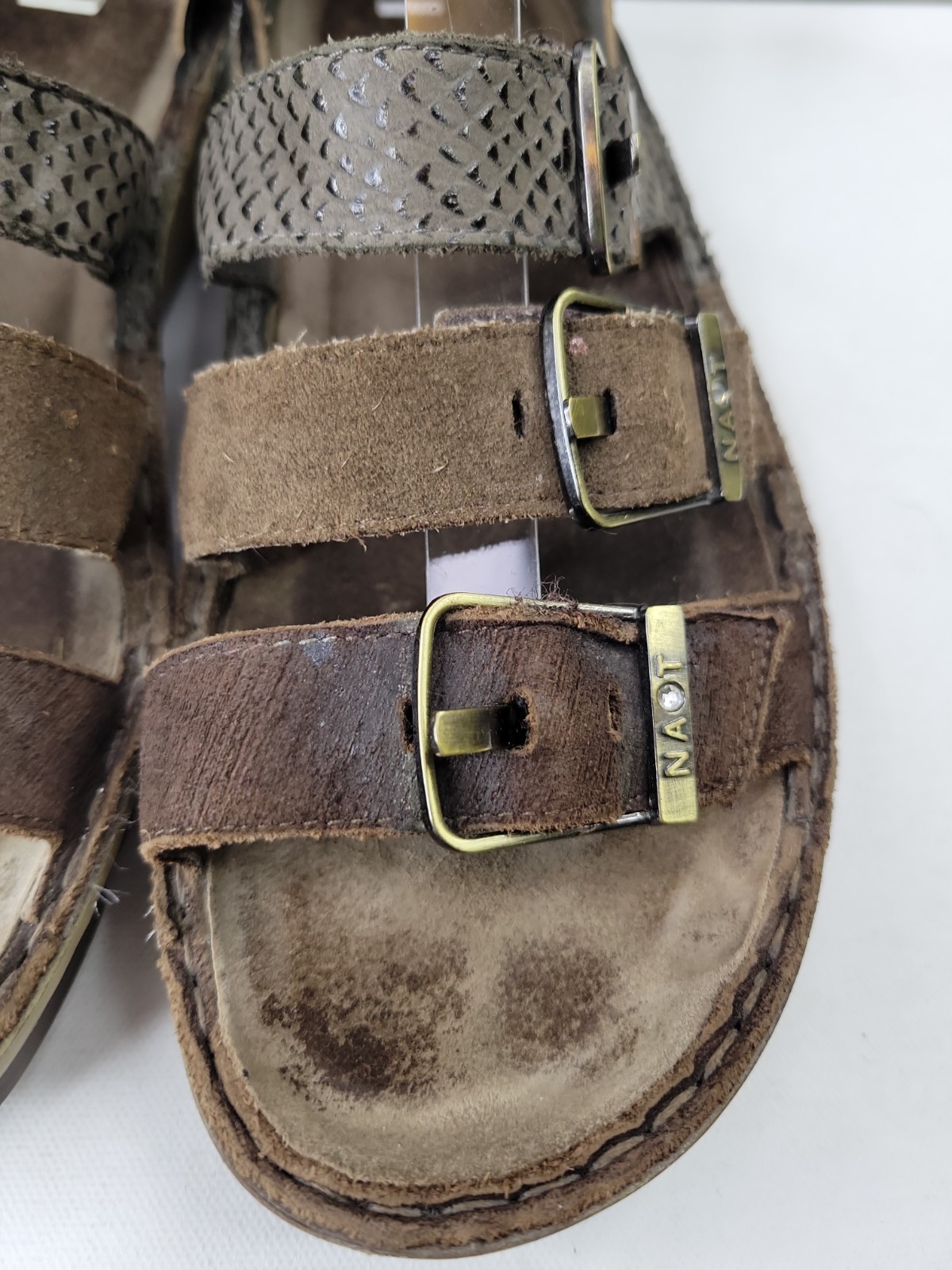Naot Begonia Gladiator Brown Leather Ankle Strap Comfort Sandals EU 40 US 9-9.5