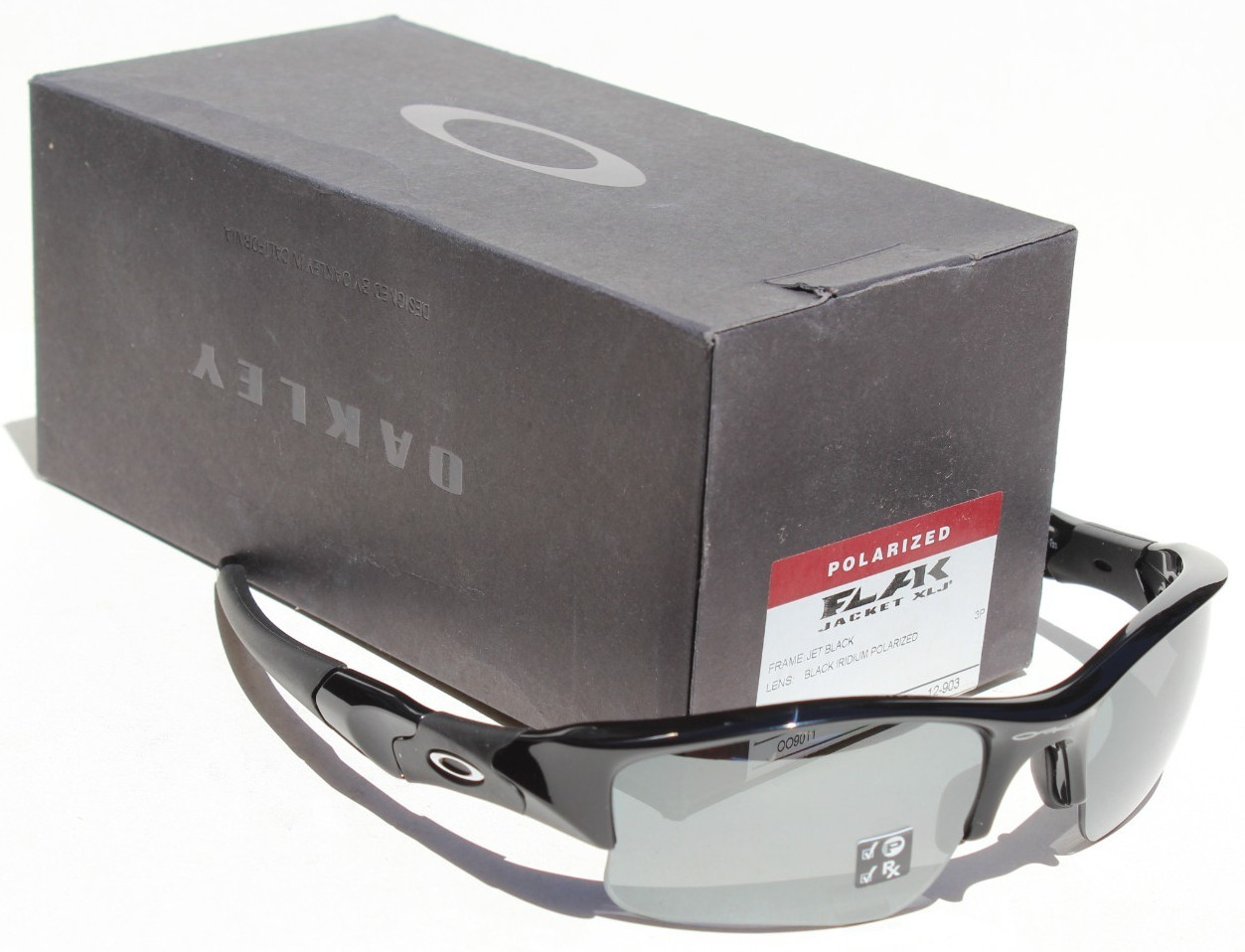 OAKLEY Flak Jacket XLJ POLARIZED Sunglasses Jet Black/Black Iridium 12-903 READ