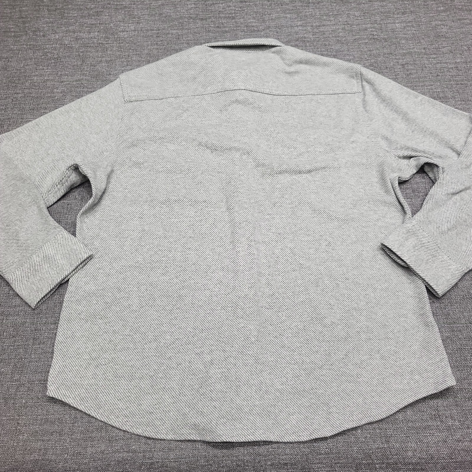 Jachs Mens Gray Button Front Long Sleeves Shirt Top Chest Pockets Size M