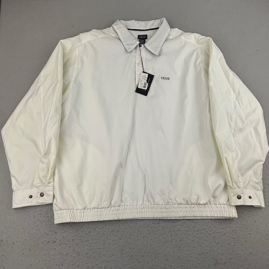 Izod Jacket Mens 2XL White X-Treme Function Golf 1/4 Zip Windbreaker NWT