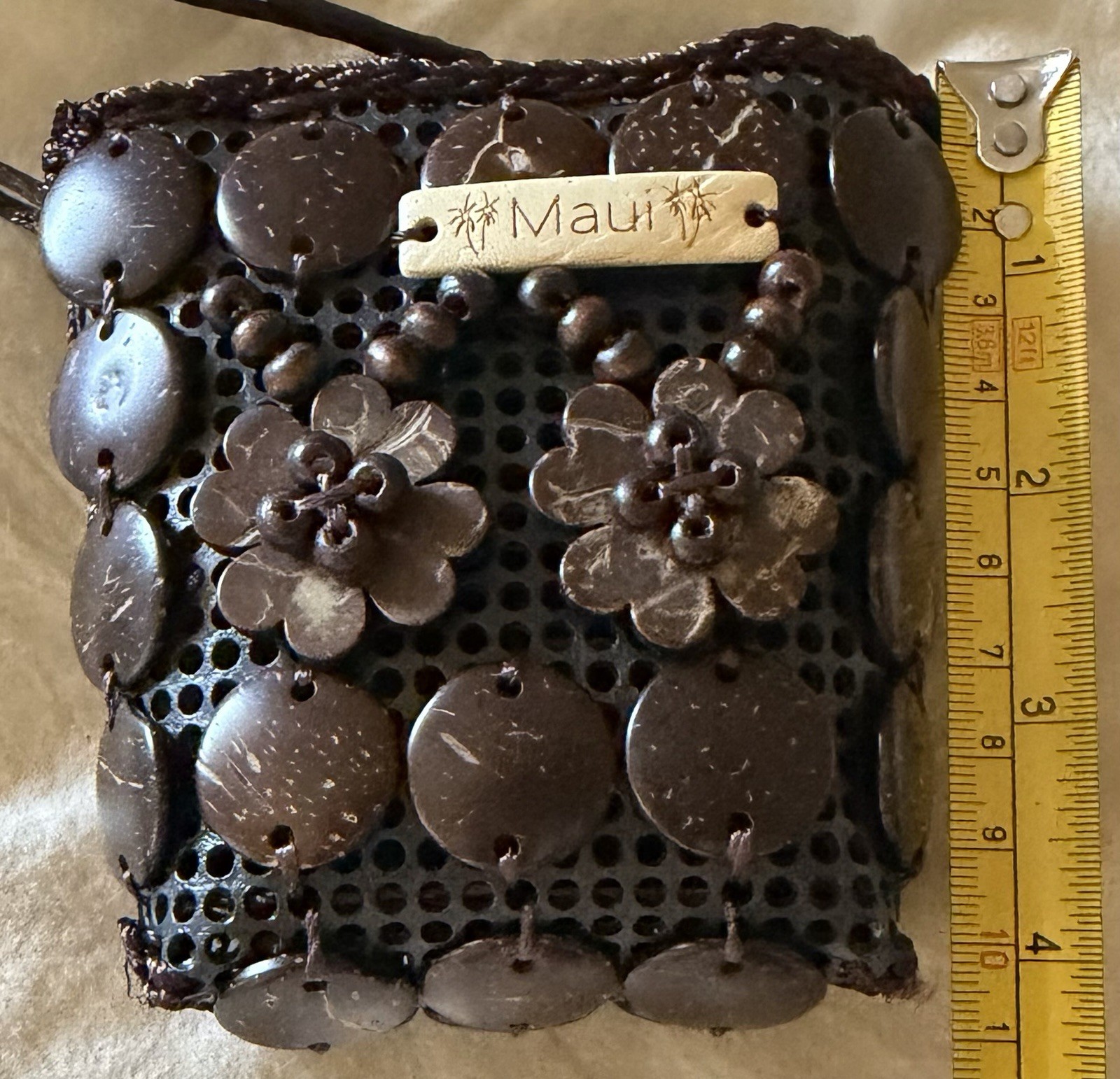 NEW Handmade Maui Coconut Shell Crossbody Bag Hawaiian Souvenir Purse