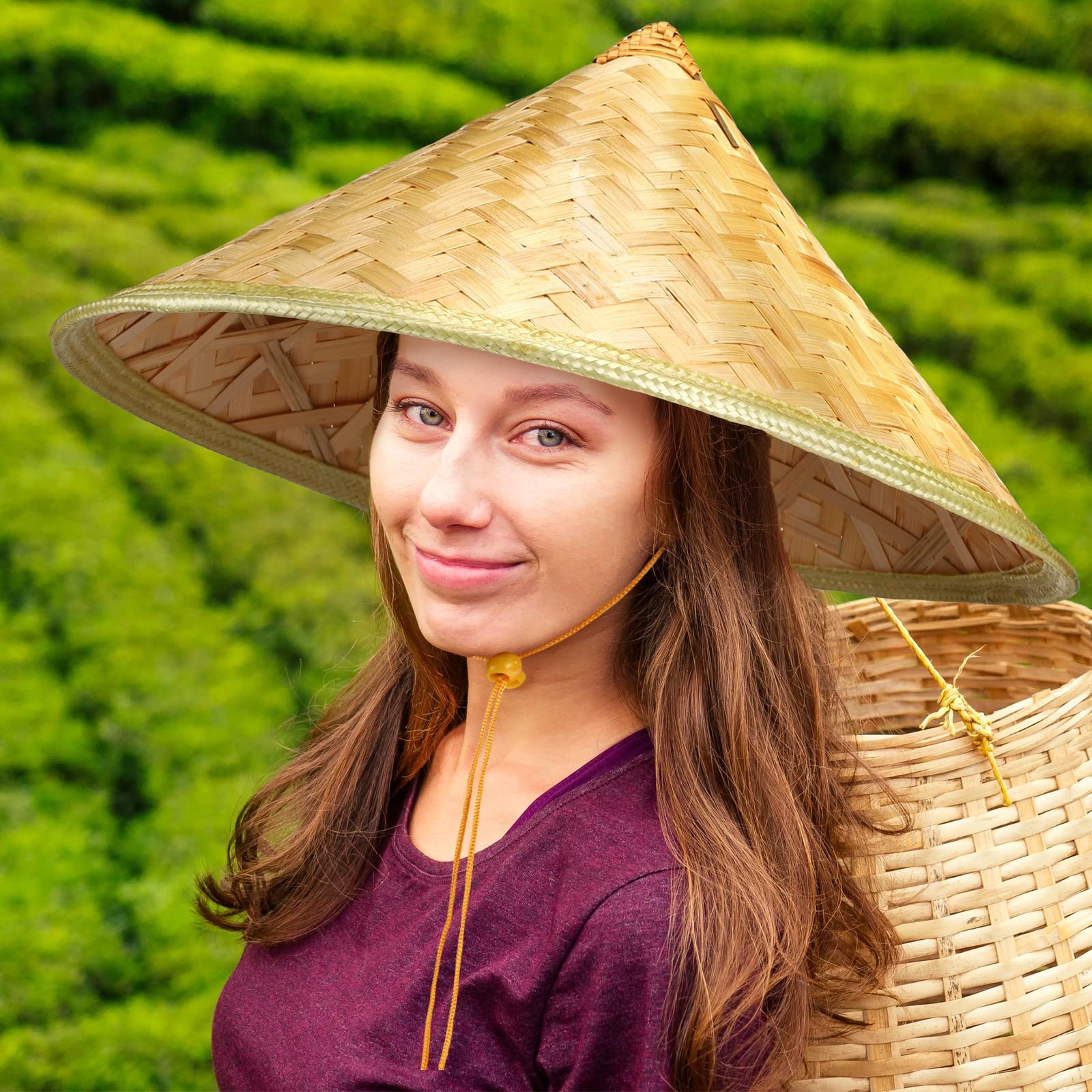 Traditional Chinese Rice Bamboo Hat Asian Straw Vietnamese Bamboo Hat for Wom…
