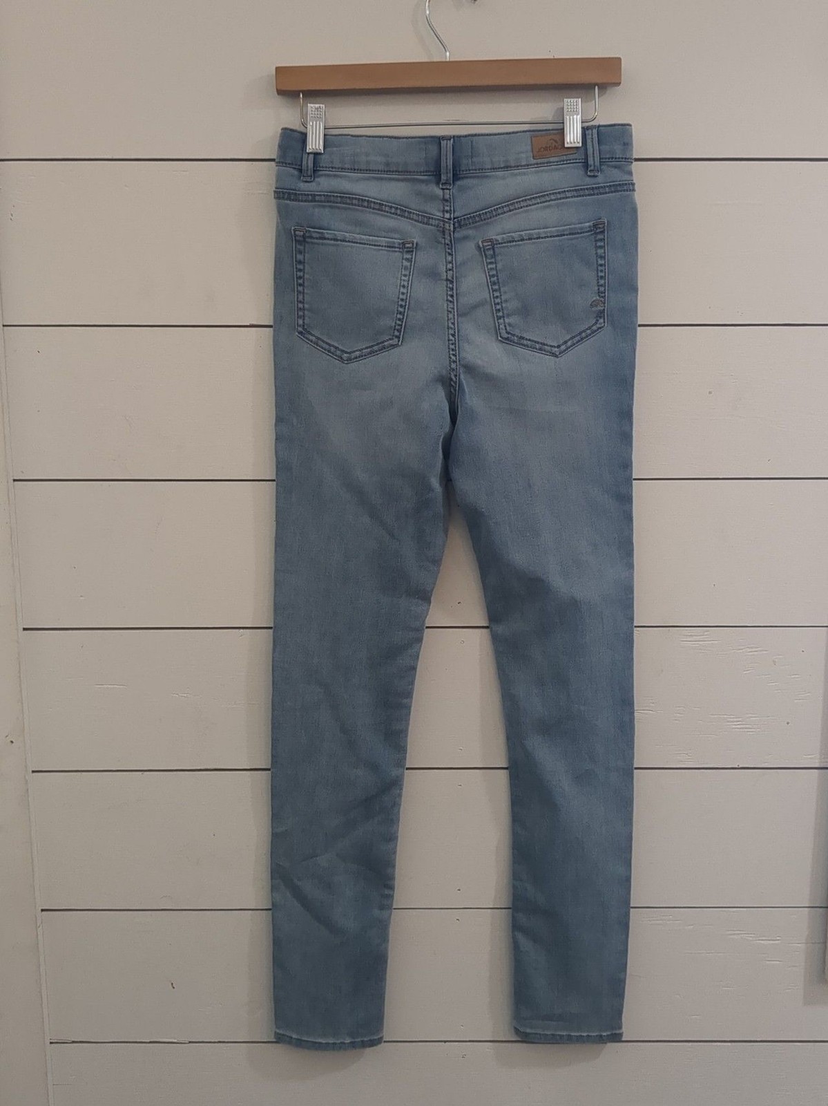 Jordache super skinny snap button fly light wash jeans denim size 18