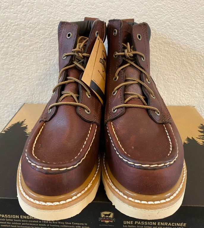 Irish Setter 83605 Ashby Mens 8 EE Wide Soft Toe Walnut 6″ Boot Retail Box