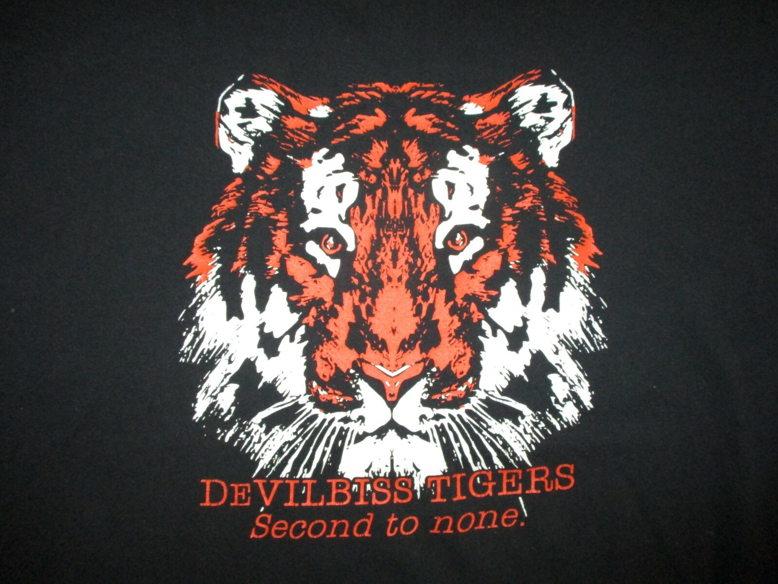 vtg DEVILBISS HIGH SCHOOL T SHIRT Defunct Toledo Ohio TIGERS Second To None LG