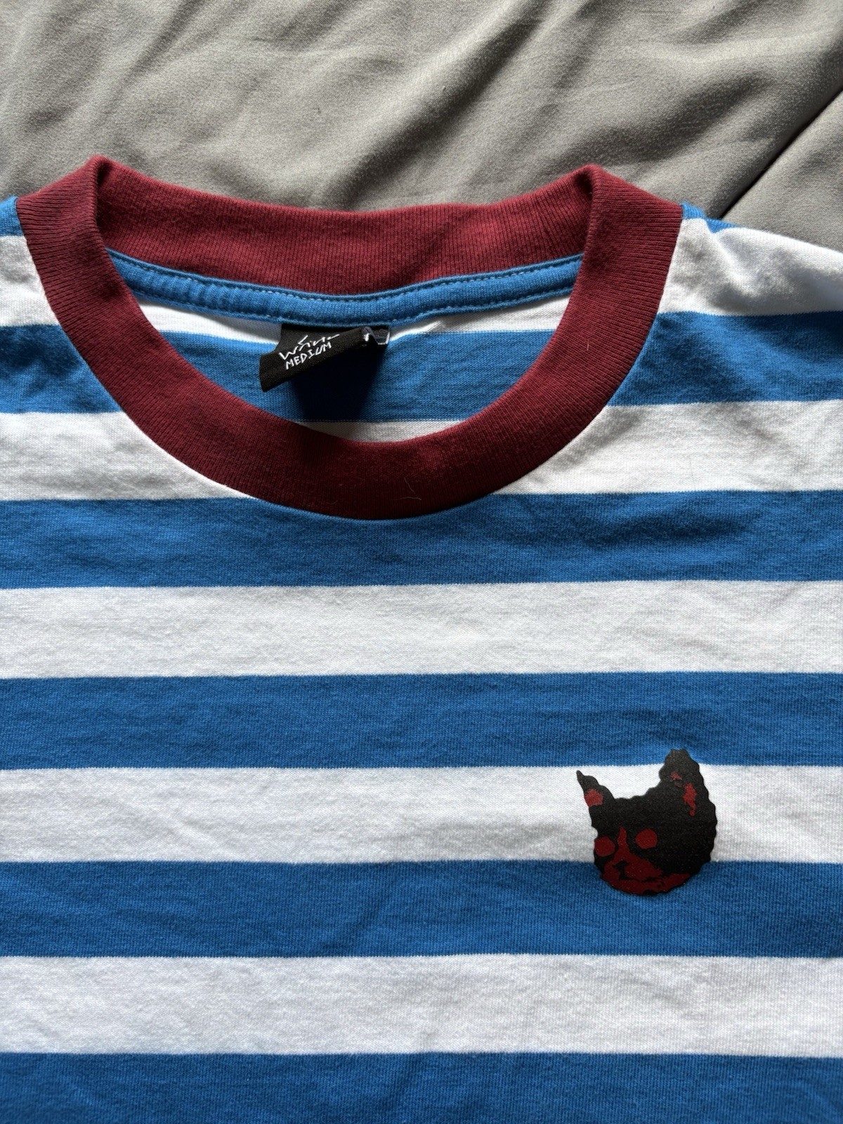 GOLF WANG Killcat Striped Tee Blue White Red Size M