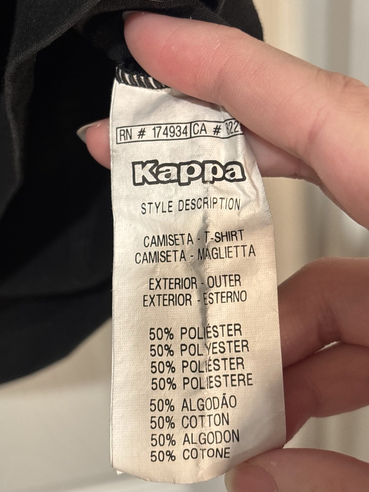 Kappa Vasco Men’s Black Logo Graphic Print Short Sleeve T-Shirt Size Large