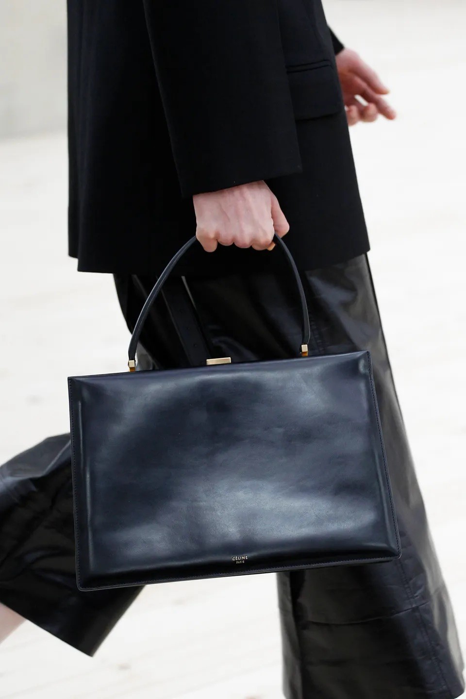 Authentic Celine Medium Clasp Bag Pearl Blue Leather ✨ Phoebe Philo Old Celine