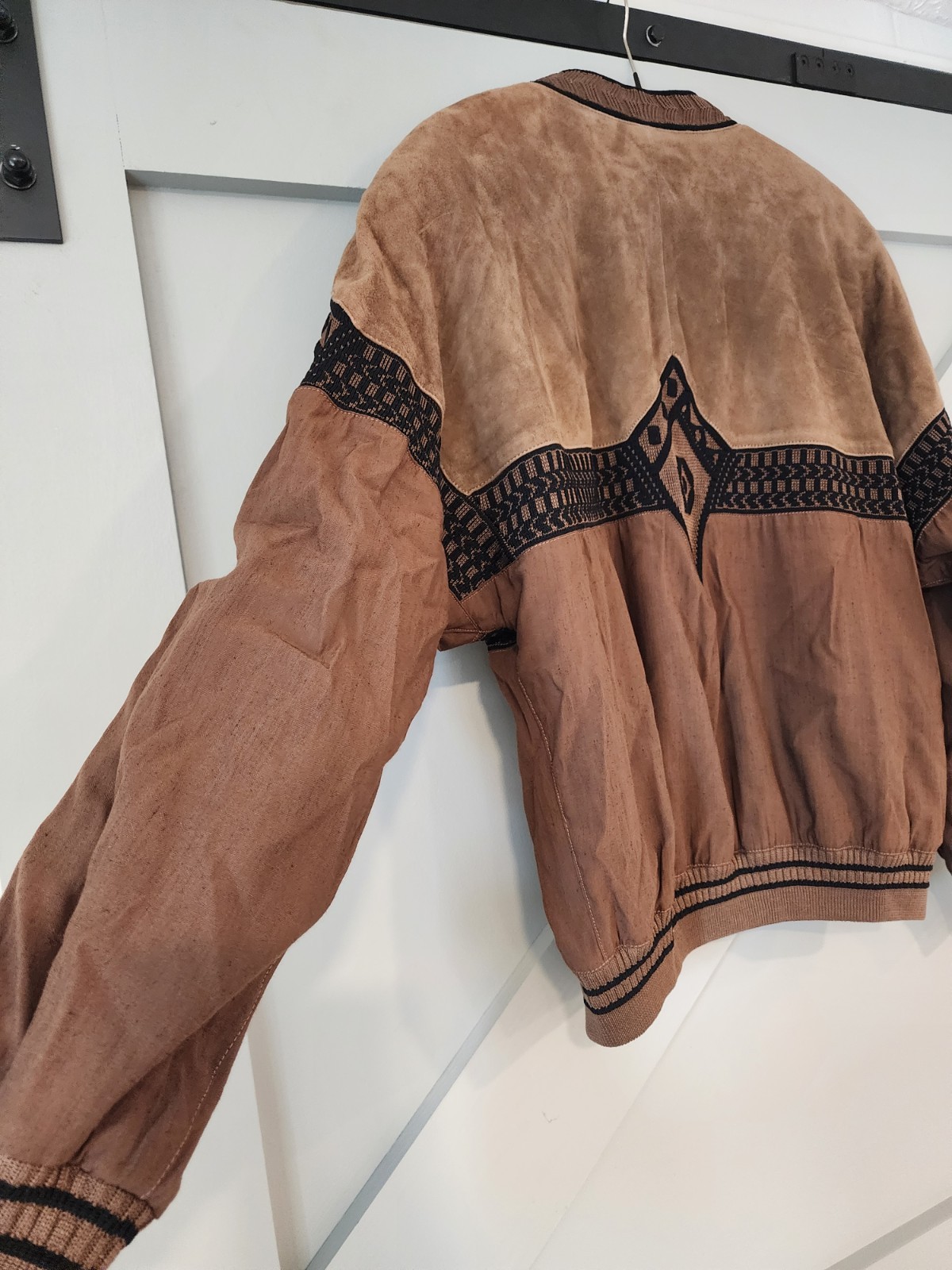 TORRAS VTG 80’s Suede Leather Bomber Style Cardigan Jacket Made in Spain Size40