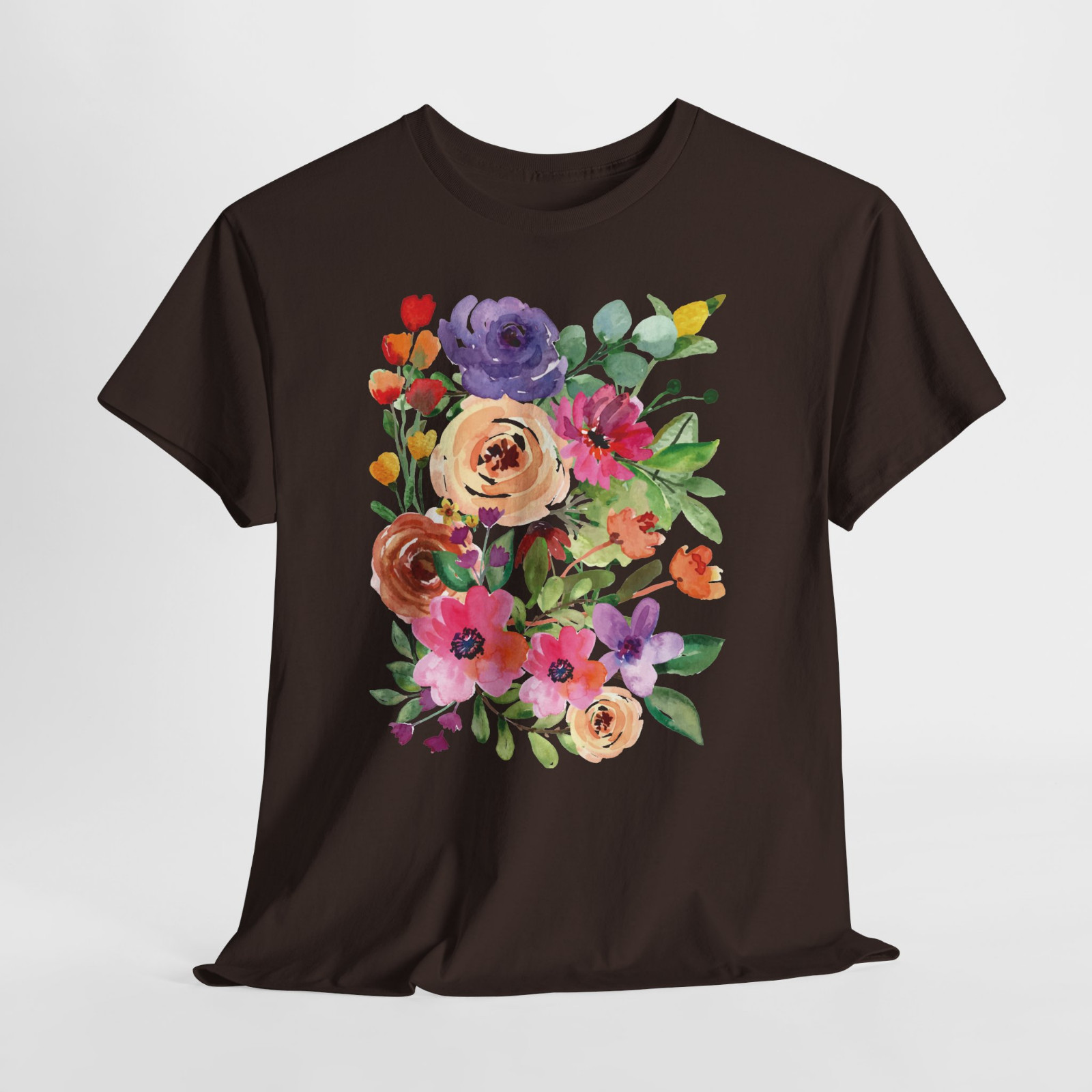 Rose Floral Bouquet Beautiful Pink Graphic T Shirt Tee Top S-XL Plus 2X 3X 4X 5X