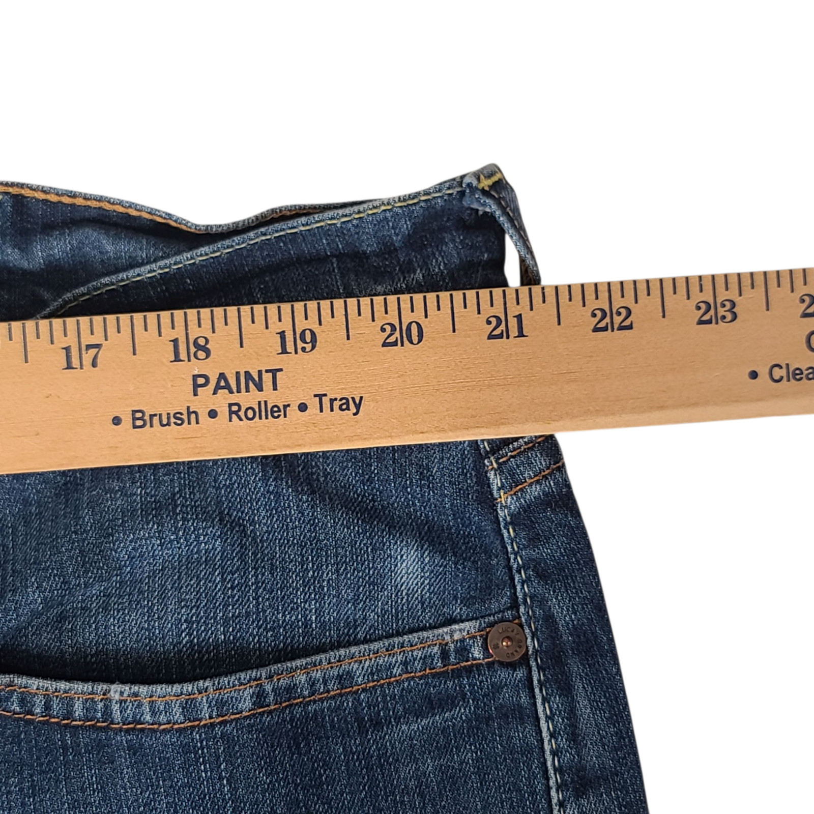 Lucky Brand 181 Relaxed Stretch Rugged Blue Denim Jeans Mens 44×30 (42×27)