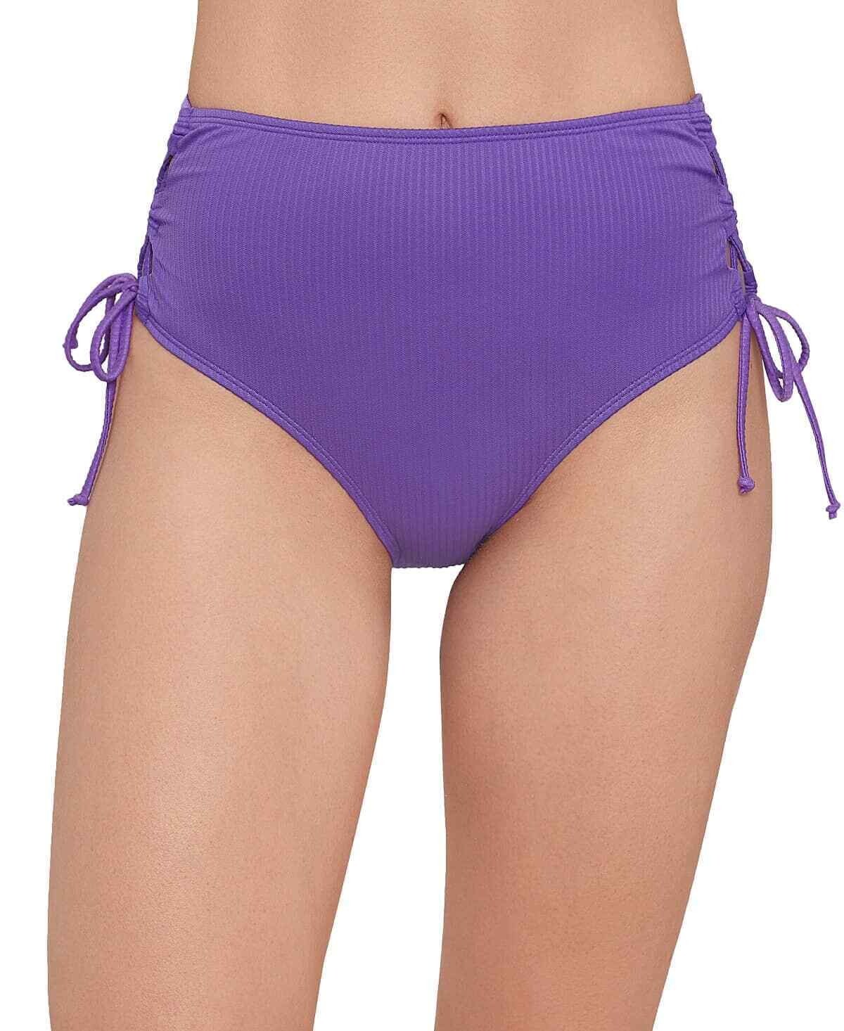 Salt + Cove Lace Up High Waist Bottoms Size XL -Purple-