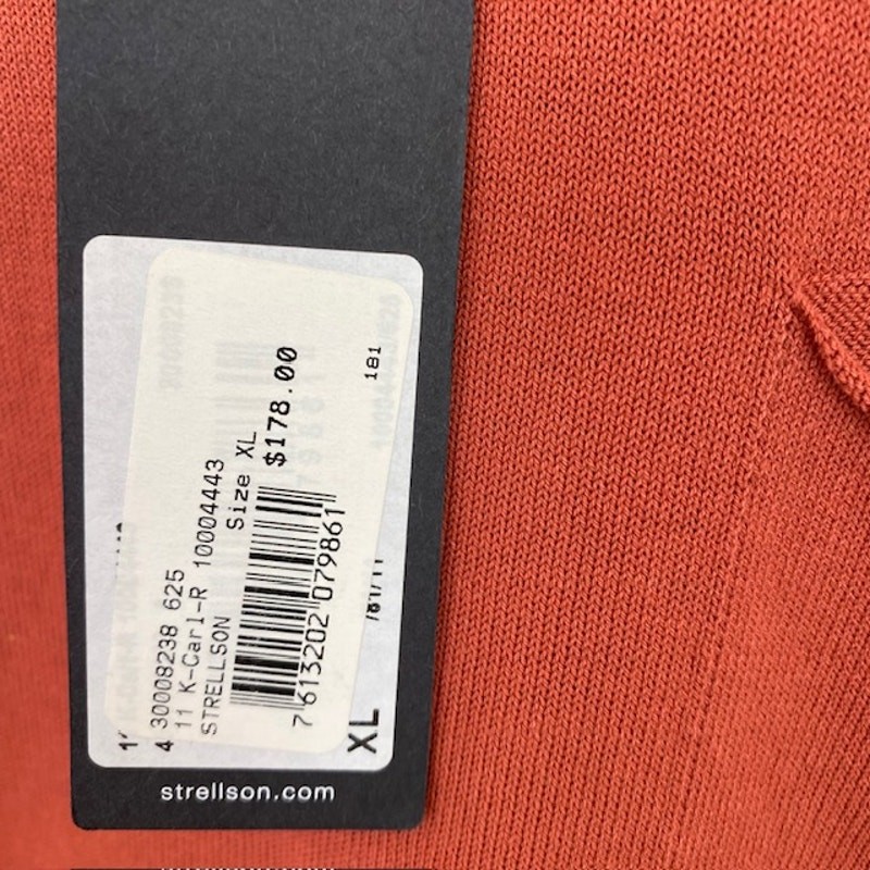 Strellson Cotton Apricot Crewneck Raw Hem Pullover – XL
