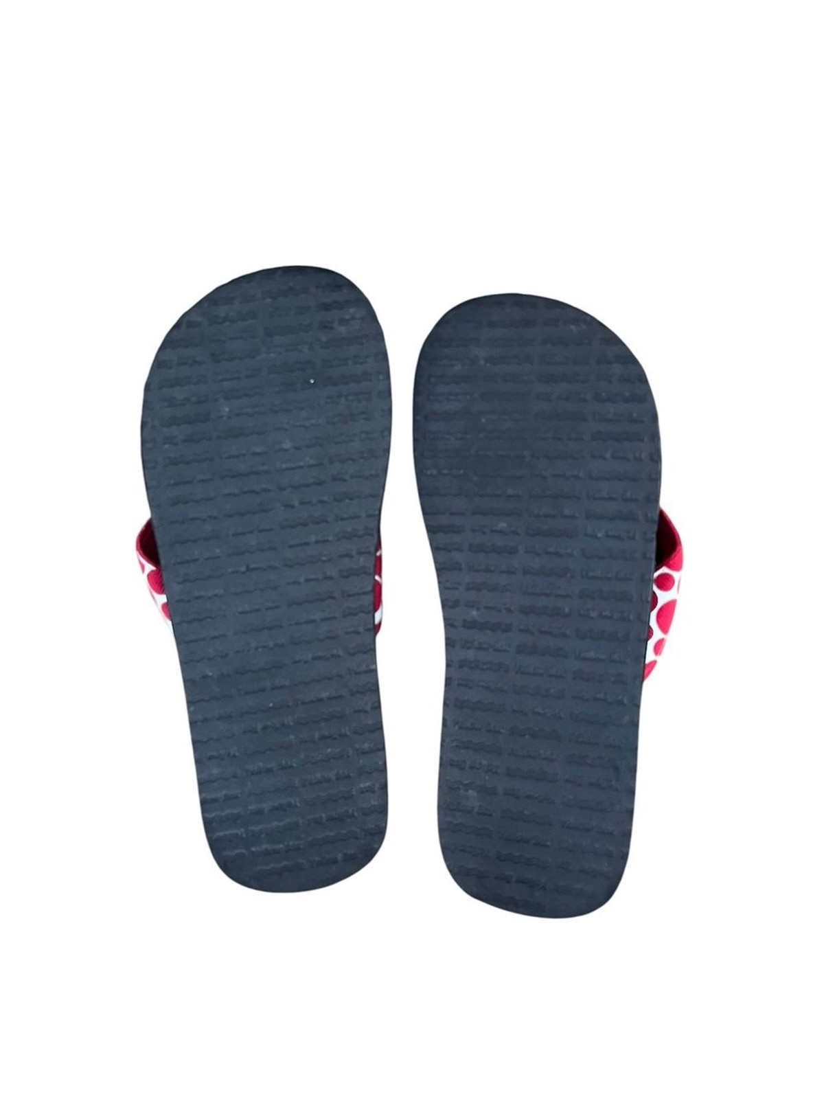 Yellow Box Red and White polka dot flip flops