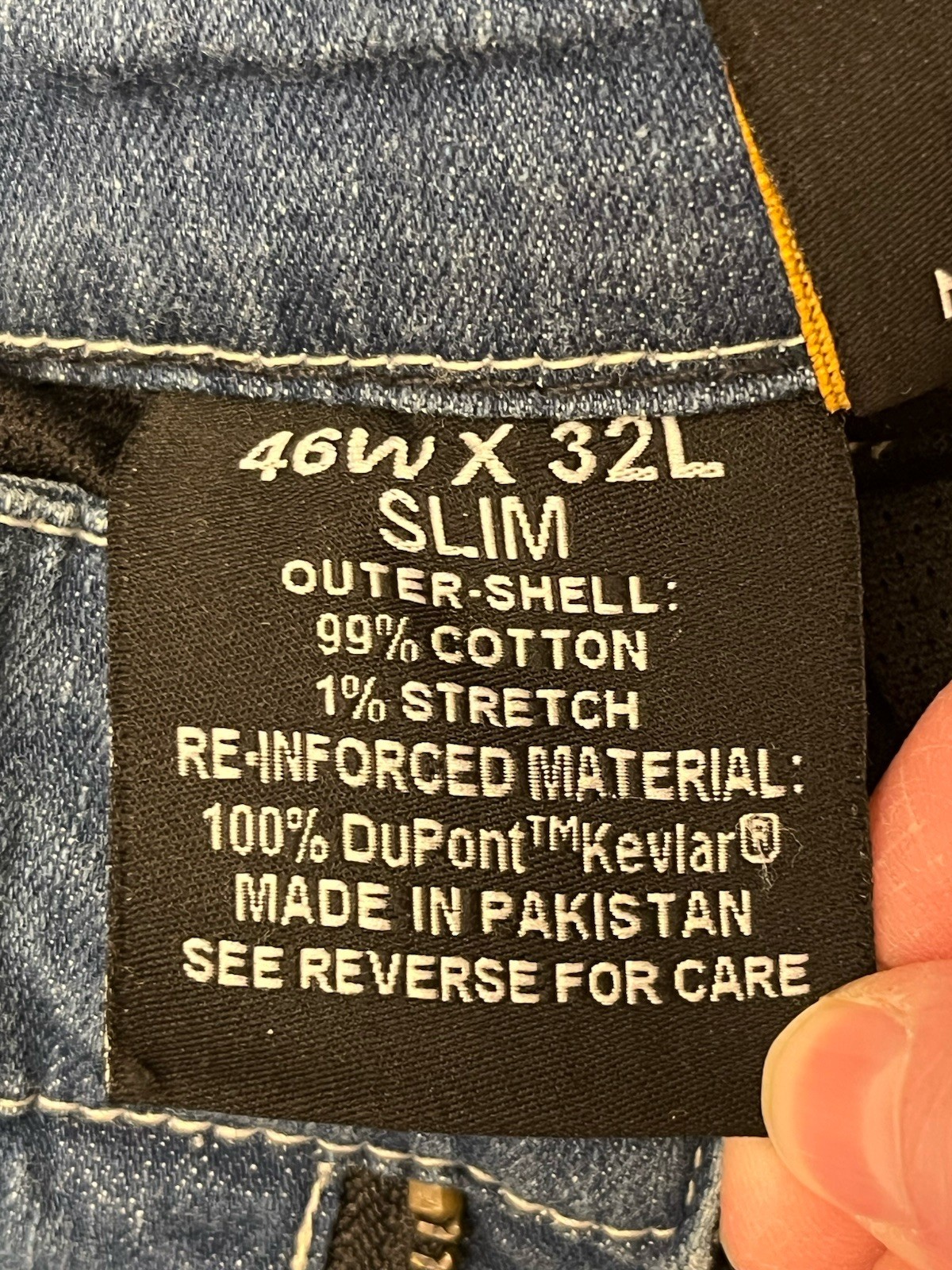 Milwaukee Leather Denim Biker Pants Jeans W/ Kevlar 46×32 Slim MDM5013 Blue
