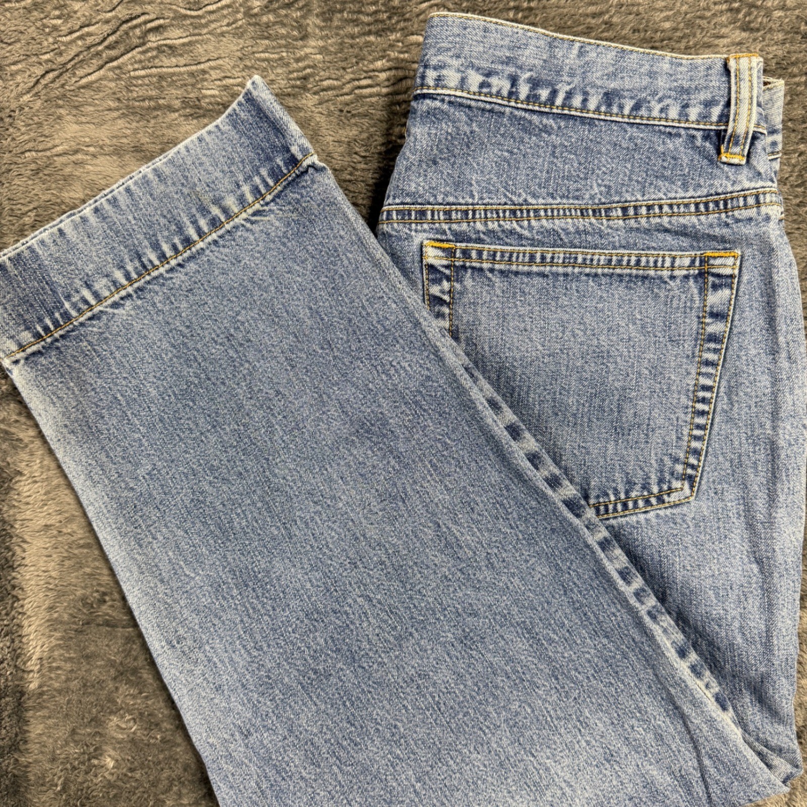 Eddie Bauer Woman’s Blue Straight Leg High Waisted Cotton Jeans Size 12