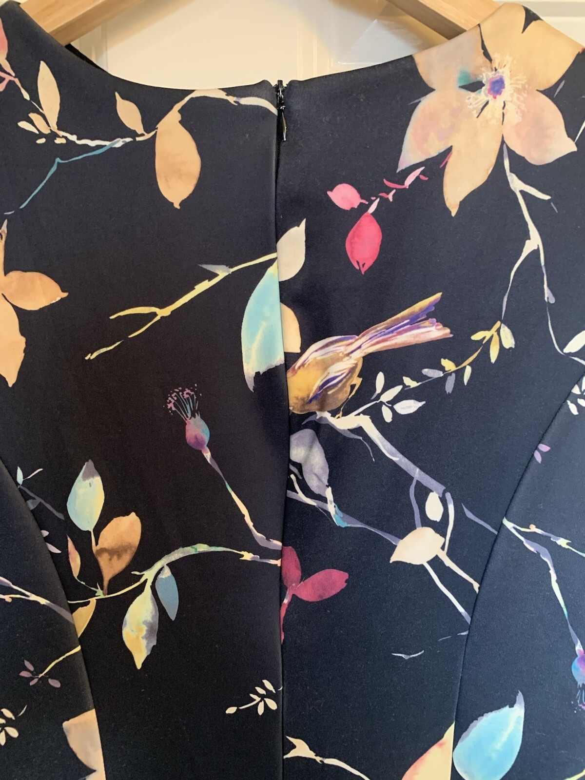 Short Black Dress Size 12 Floral design – Free Returns