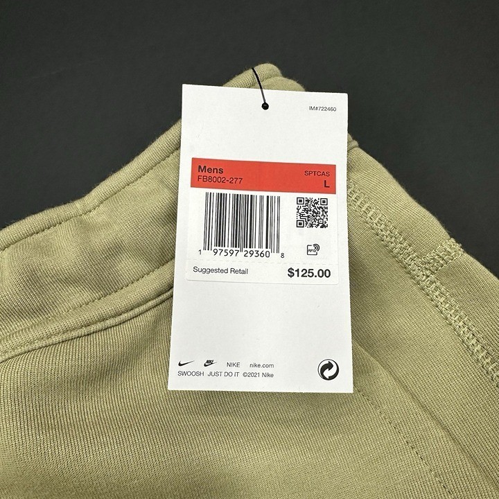 Nike Sportswear Tech Fleece Pants Joggers Neutral Olive Men’s Large FB8002-277