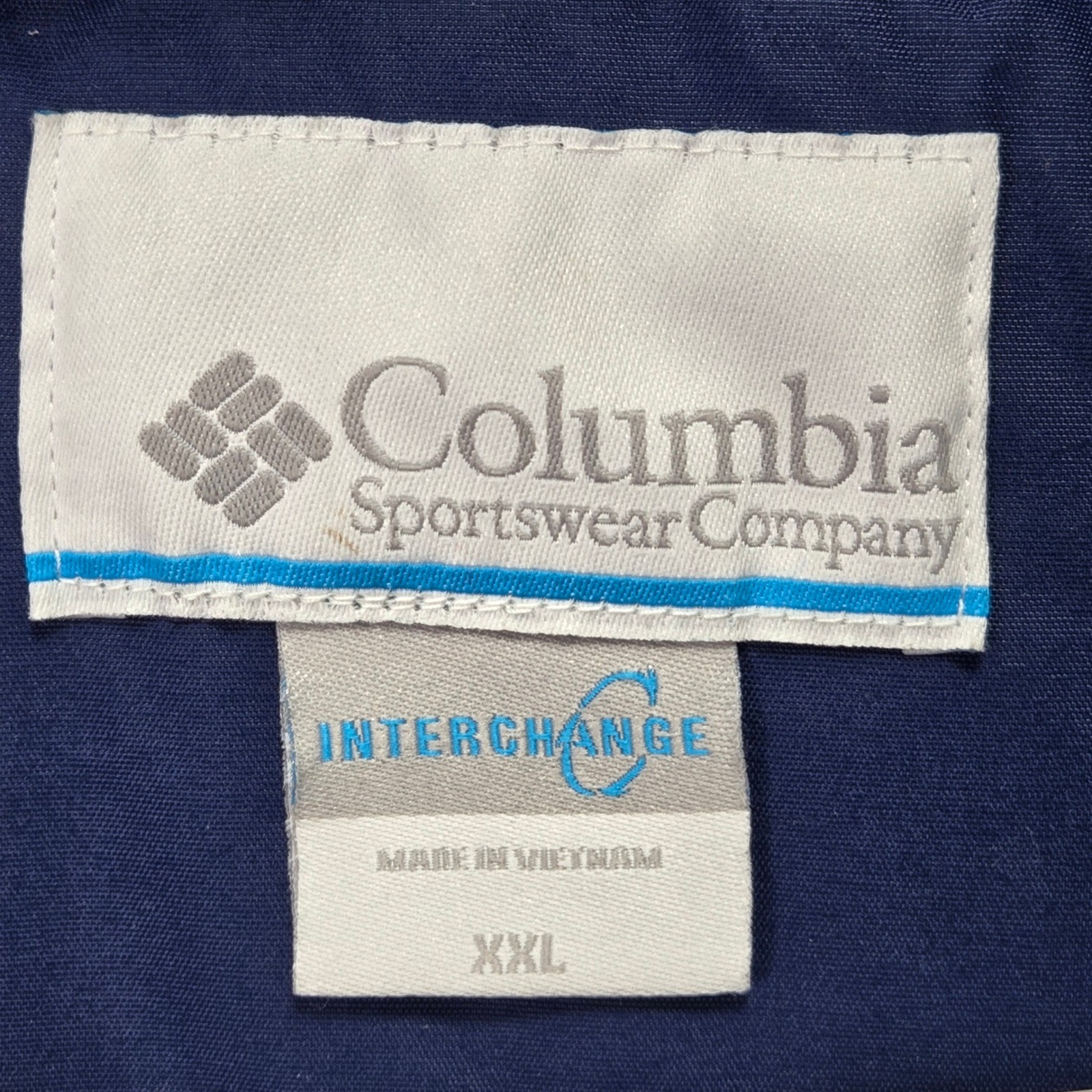 Columbia Interchange 3-in-1 Jacket Mens XXL Navy Blue Waterproof Shell Fleece