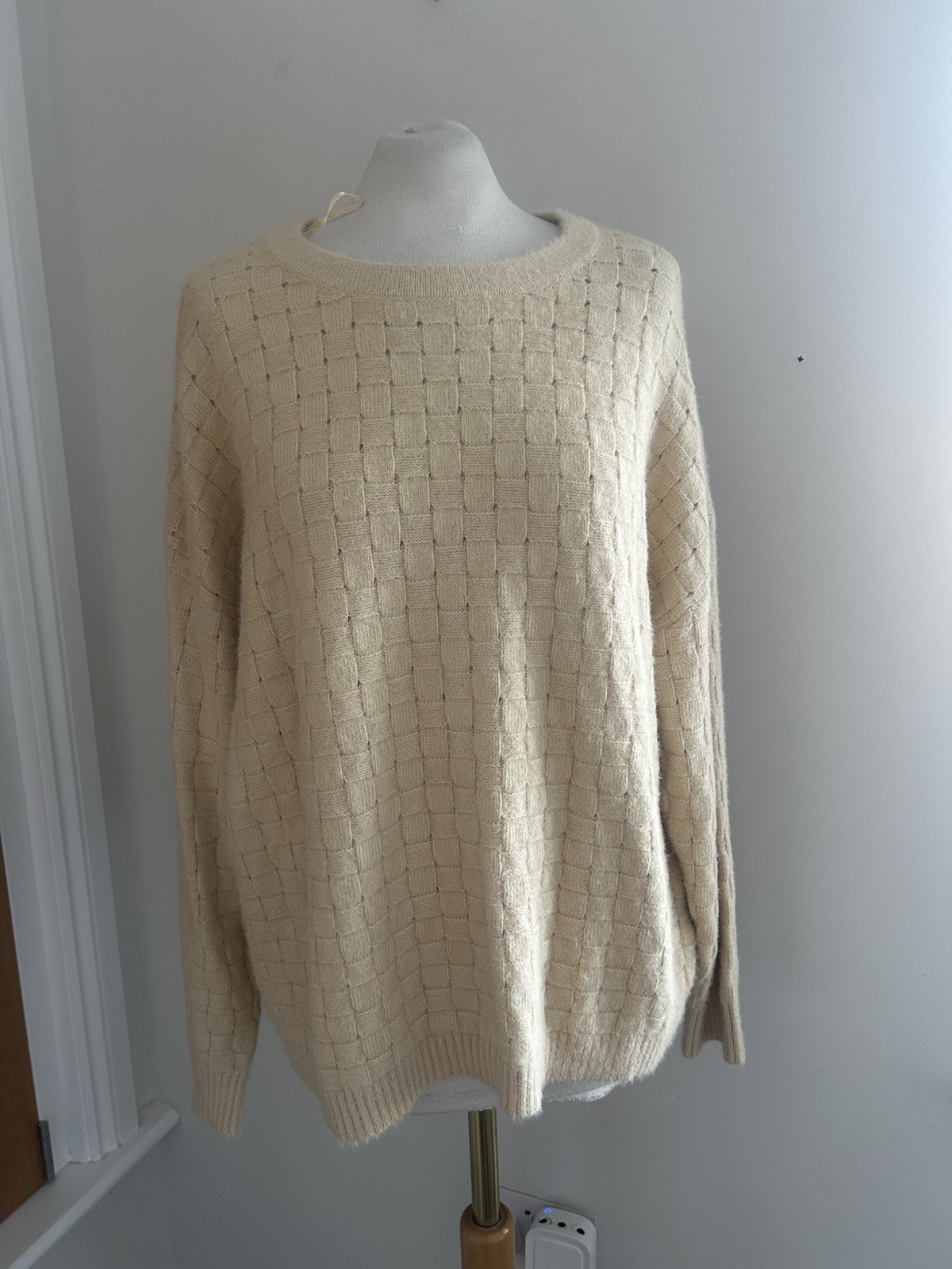 Fat Face Gracie Jumper Light Yellow Woven Design Size Uk 14 Rrp £52 Bnwt