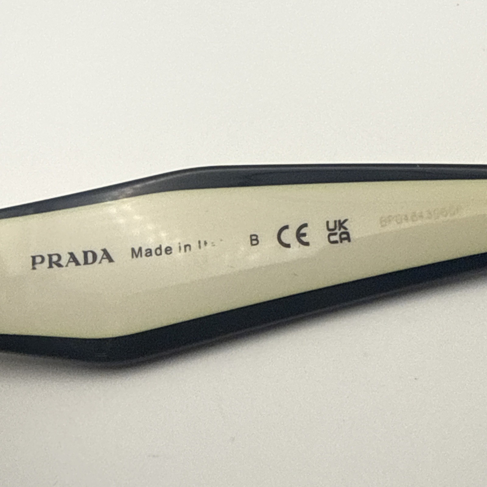 Prada PR15WS 09Q5S0 Rectangle Sunglasses in Black and White /Gray Read