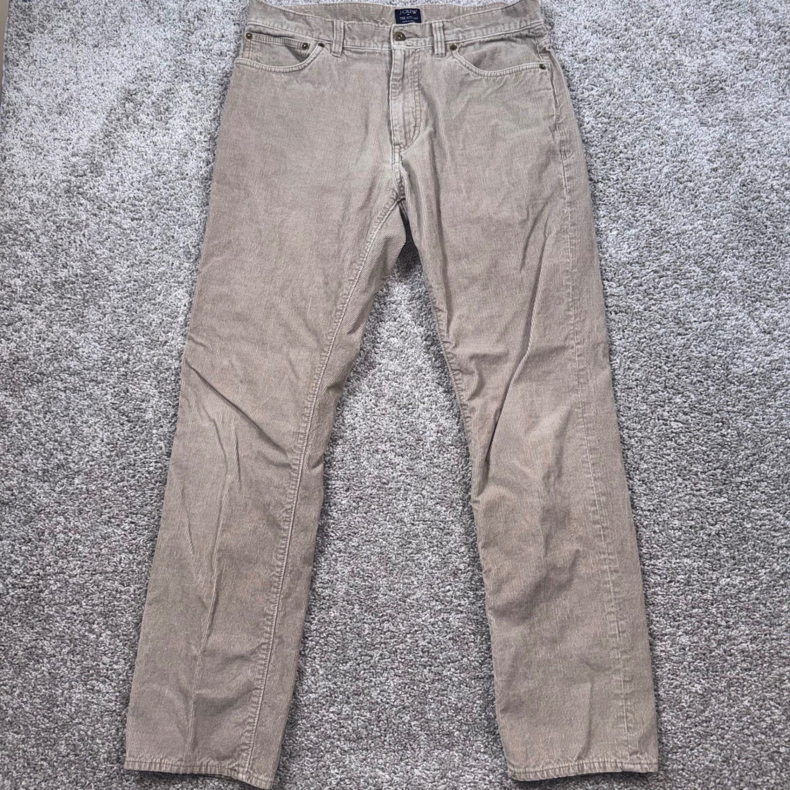 J. Crew The Sutton Corduroy Pants Mens Straight Leg Tan 32×32 Excellent
