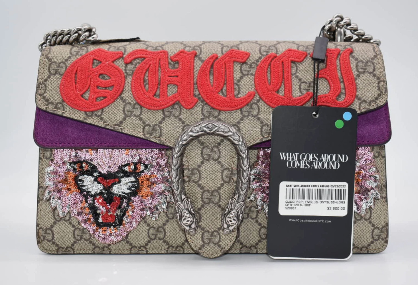 Gucci GG Supreme Monogram Embroidered Small Dionysus Shoulder Bag