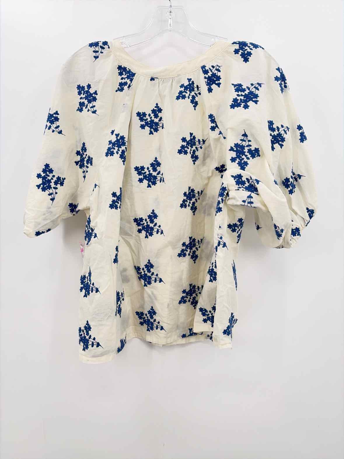 Pre-Owned Karen Kane Blue Size Large Button Down Blouse