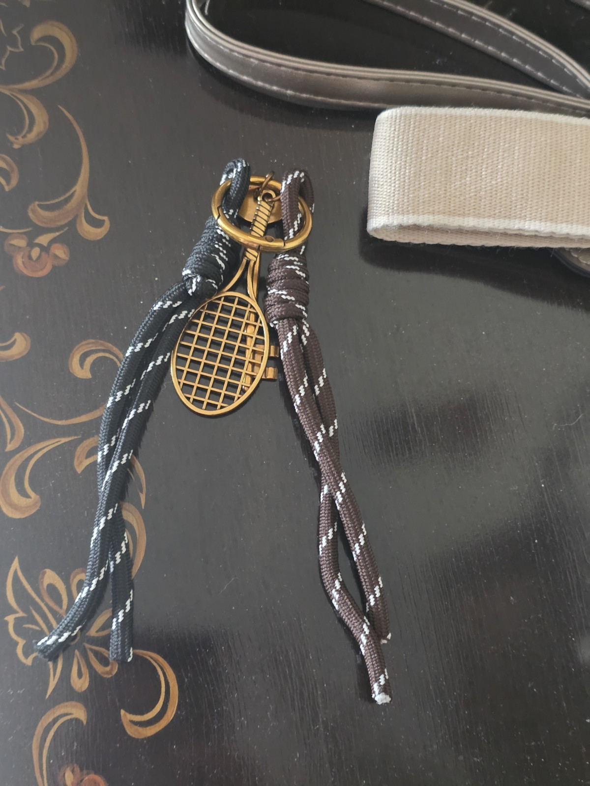 Gold Saddle Bag 2 Diff Straps Charm Crescent Design On Front/Back of Purse NWT