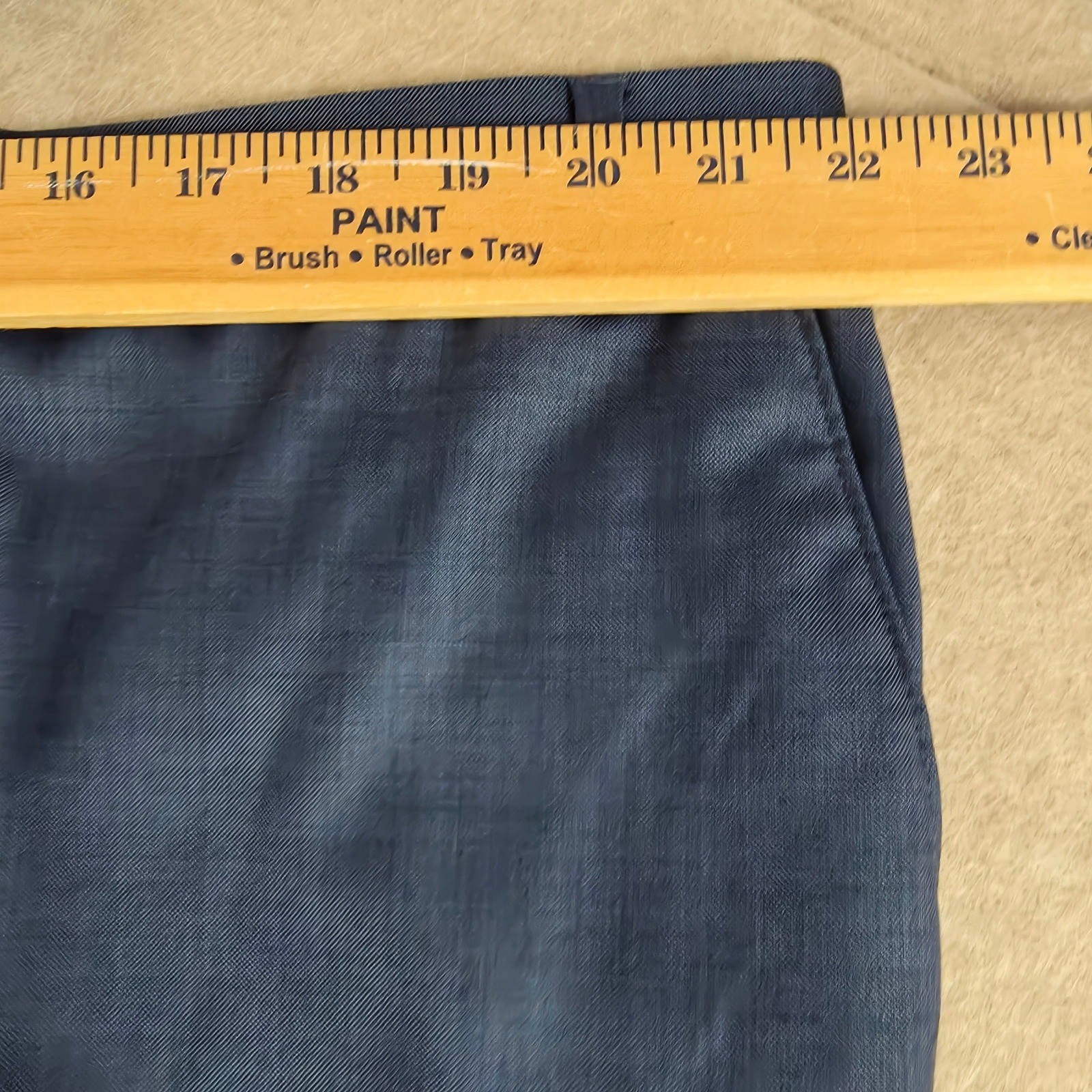 Lauren Ralph Lauren 48S Blue Sharkskin Wool Suit 44″ Waist 26″ Inseam Tailored