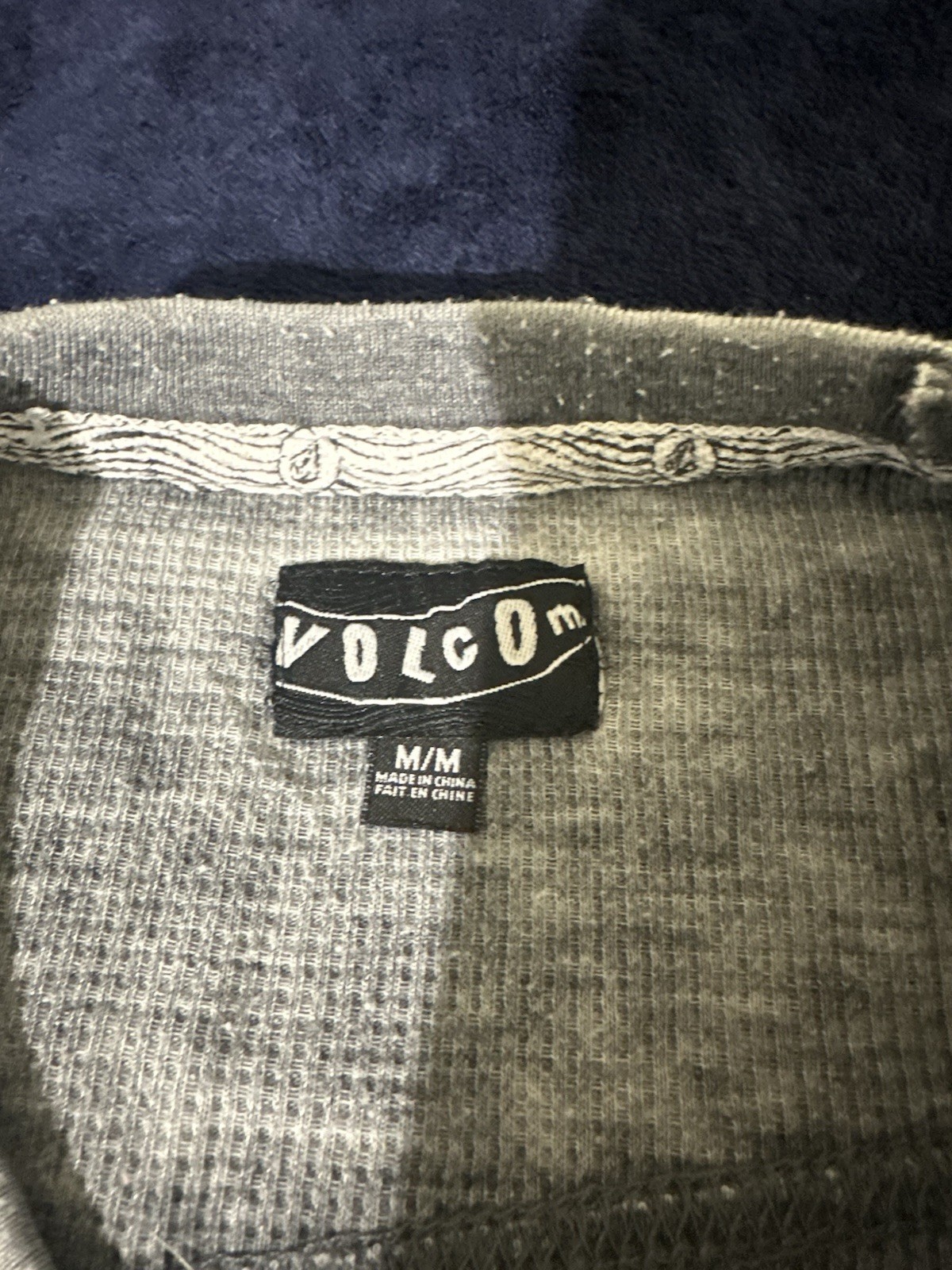 Volcom Gray Thermal Long Sleeve Shirt Medium
