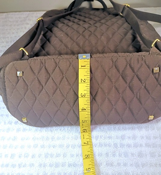 Vera Bradley Chocolate Brown Quilted Essential Backpack w/ Adjustable Straps