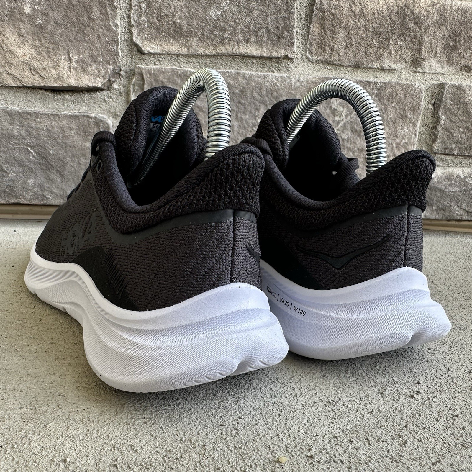 Womens 7 B – Hoka One One Solimar Black White Athletic Running Shoes Sneakers