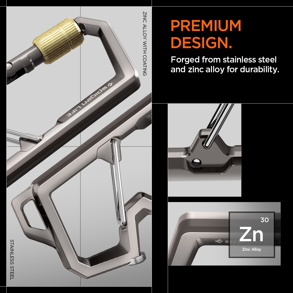 Spigen Key Accessory Carabiner LF101 Twist-to-Lock Mechanism