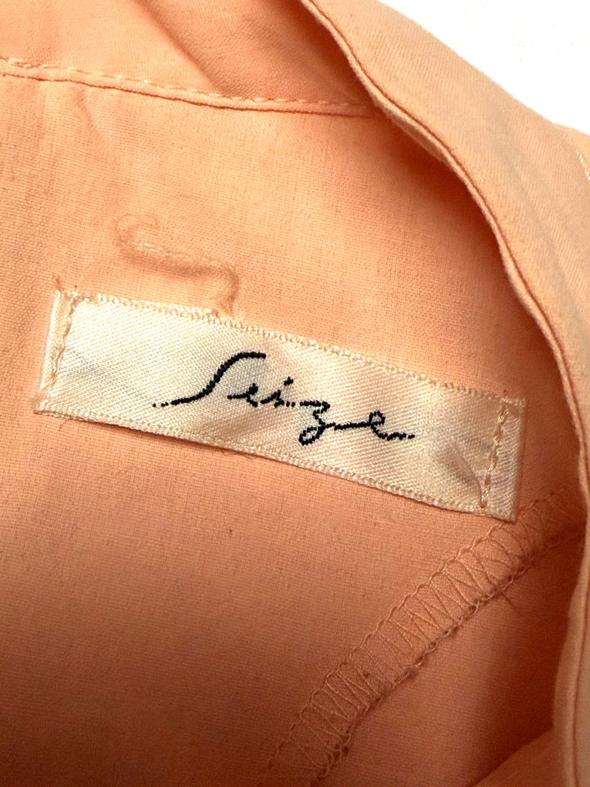 Vintage 90s Seize Sleeveless Mock Neck Top Salmon Pink Heart Cutout Sheer S Y2K