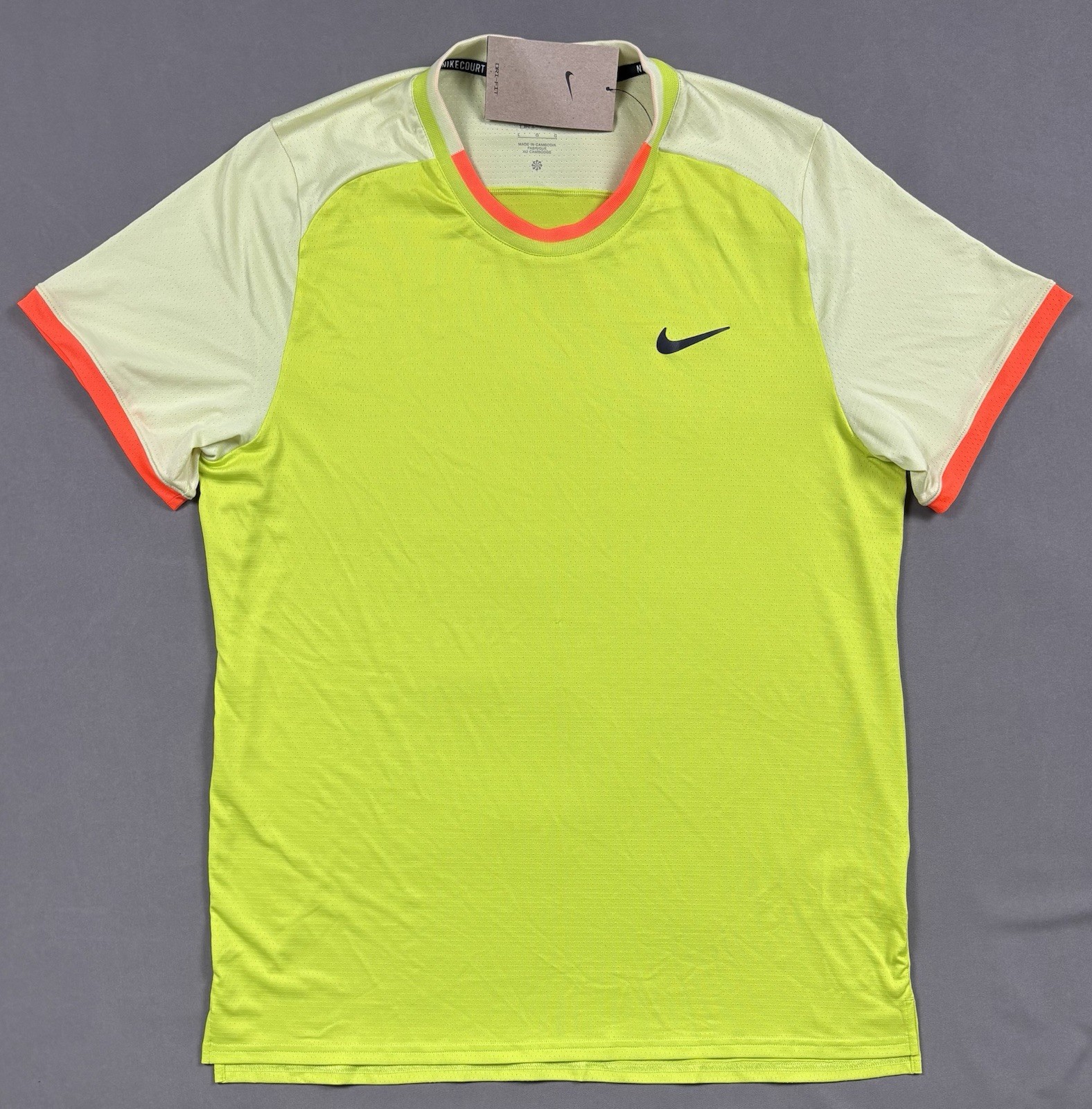 NWT Nike Court Advantage Dri-FIT Tennis Shirt FD5320-389 Lime Men’s Size L