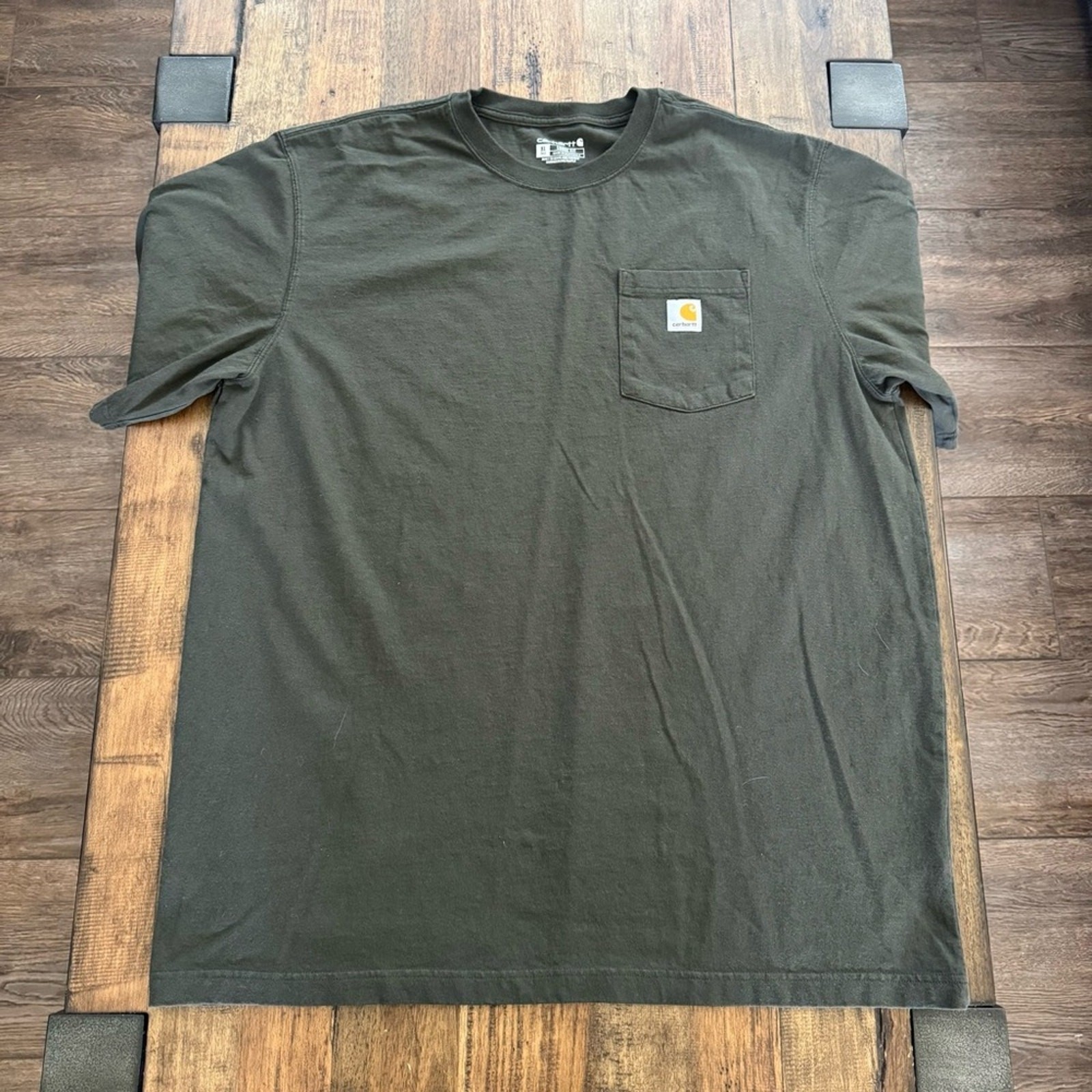 Carhartt K87 Loose Fit Heavyweight Pocket T-Shirt XL Tall Dark Bronzed Green